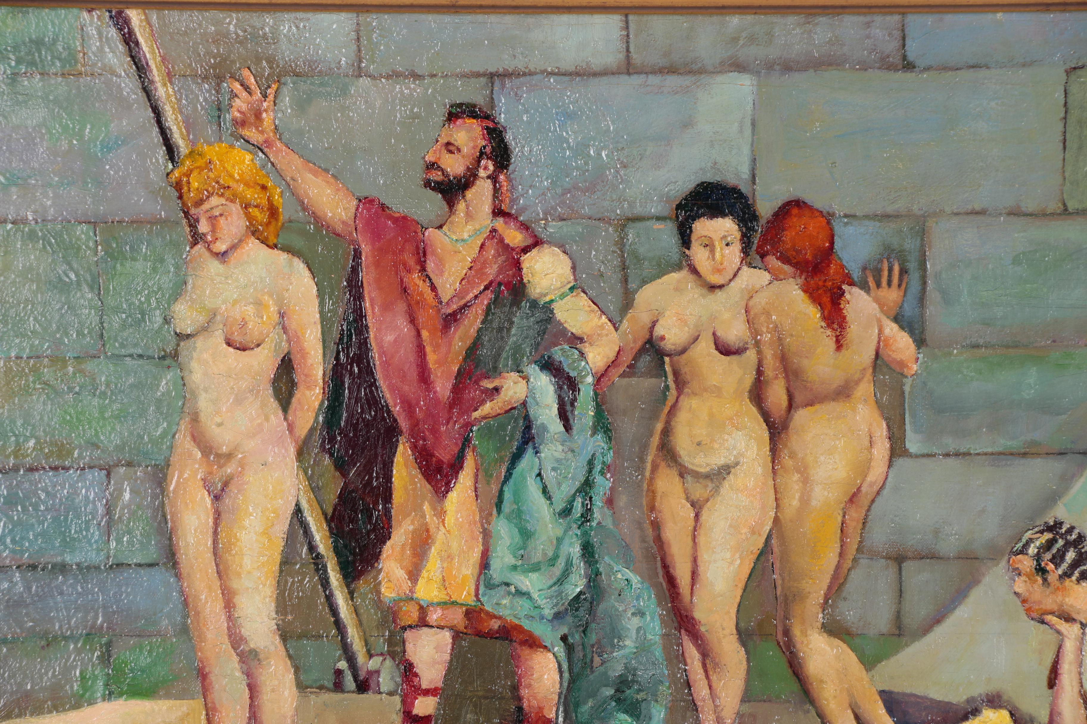 Harry J. Oshiver Orientalist Style Oil Painting after H.M. Herget