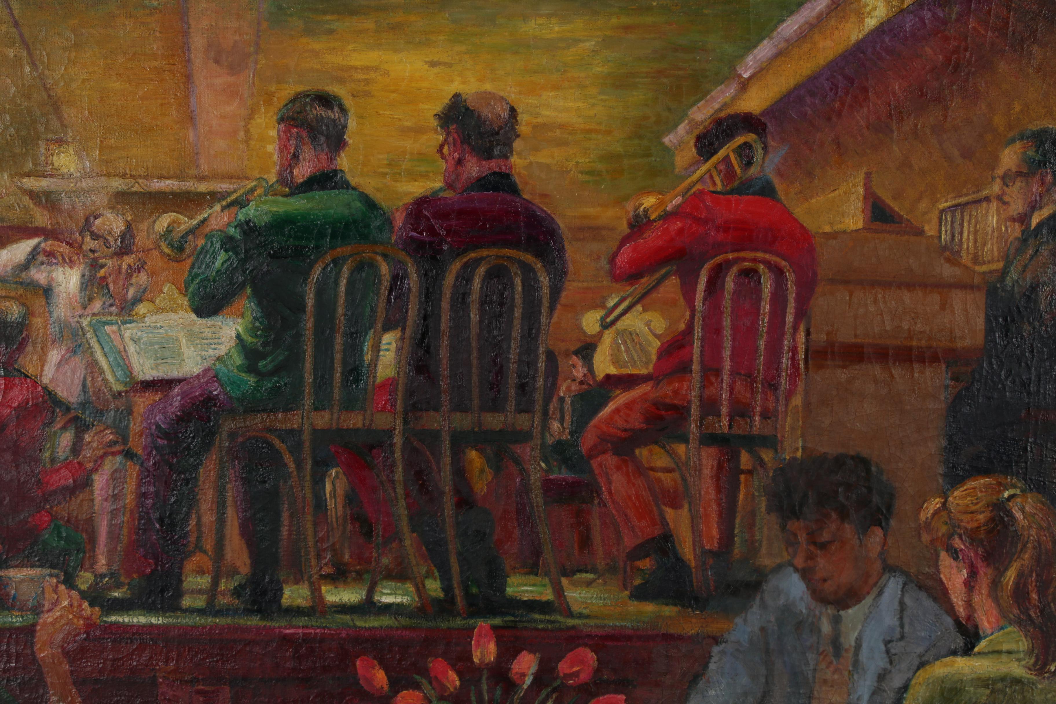 Russell Reeve Oil Painting of Night Club Band