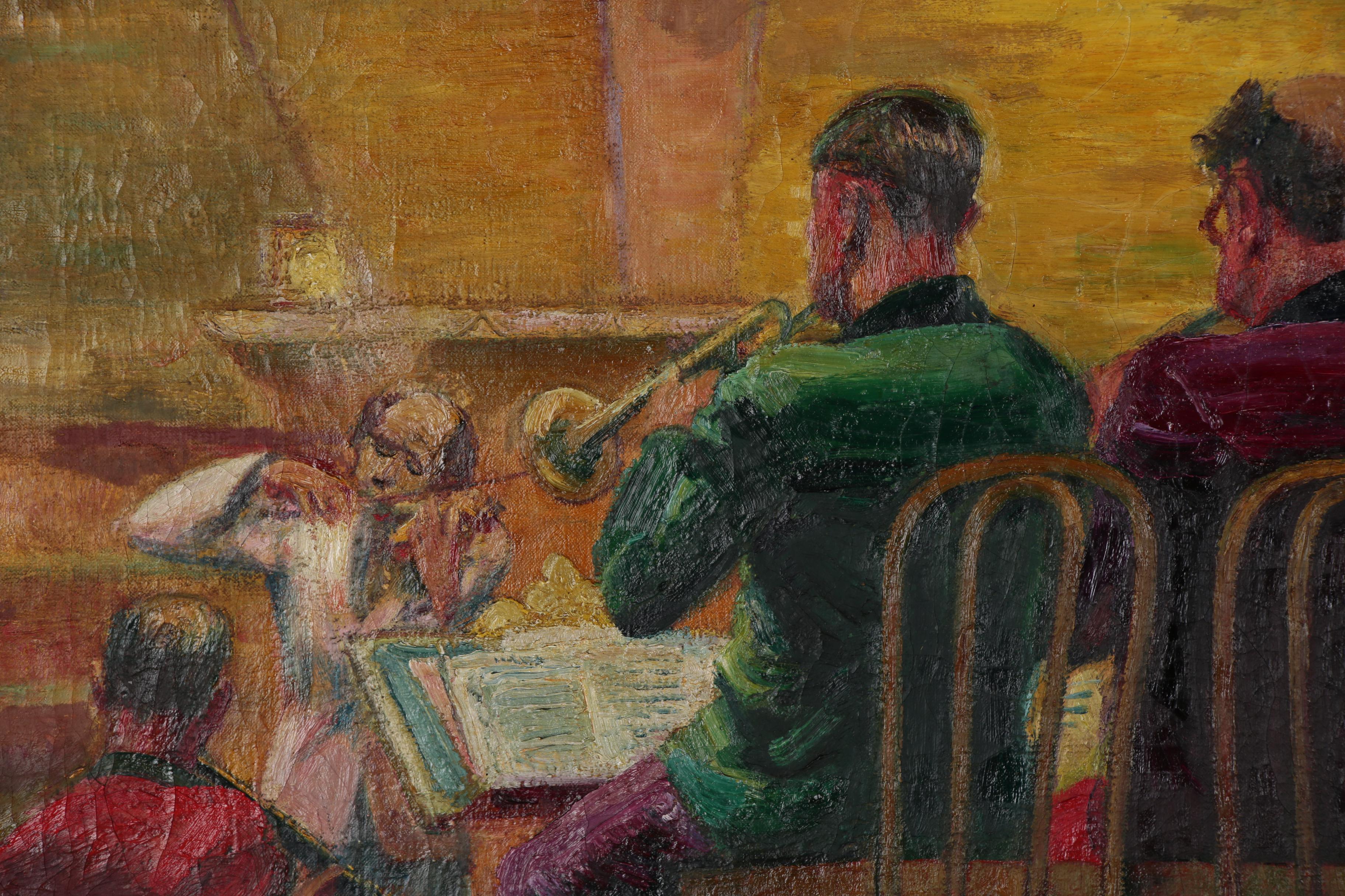 Russell Reeve Oil Painting of Night Club Band