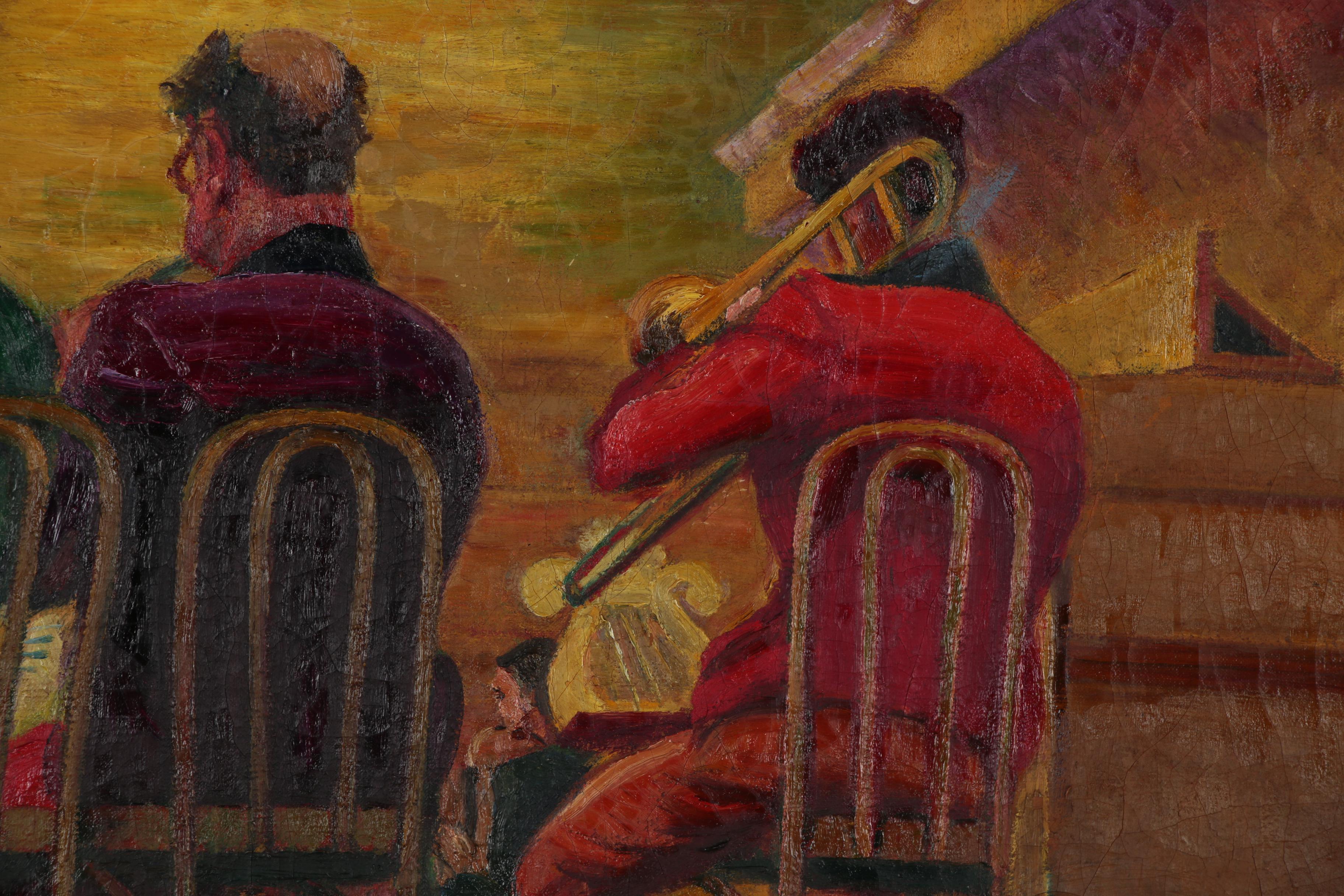 Russell Reeve Oil Painting of Night Club Band