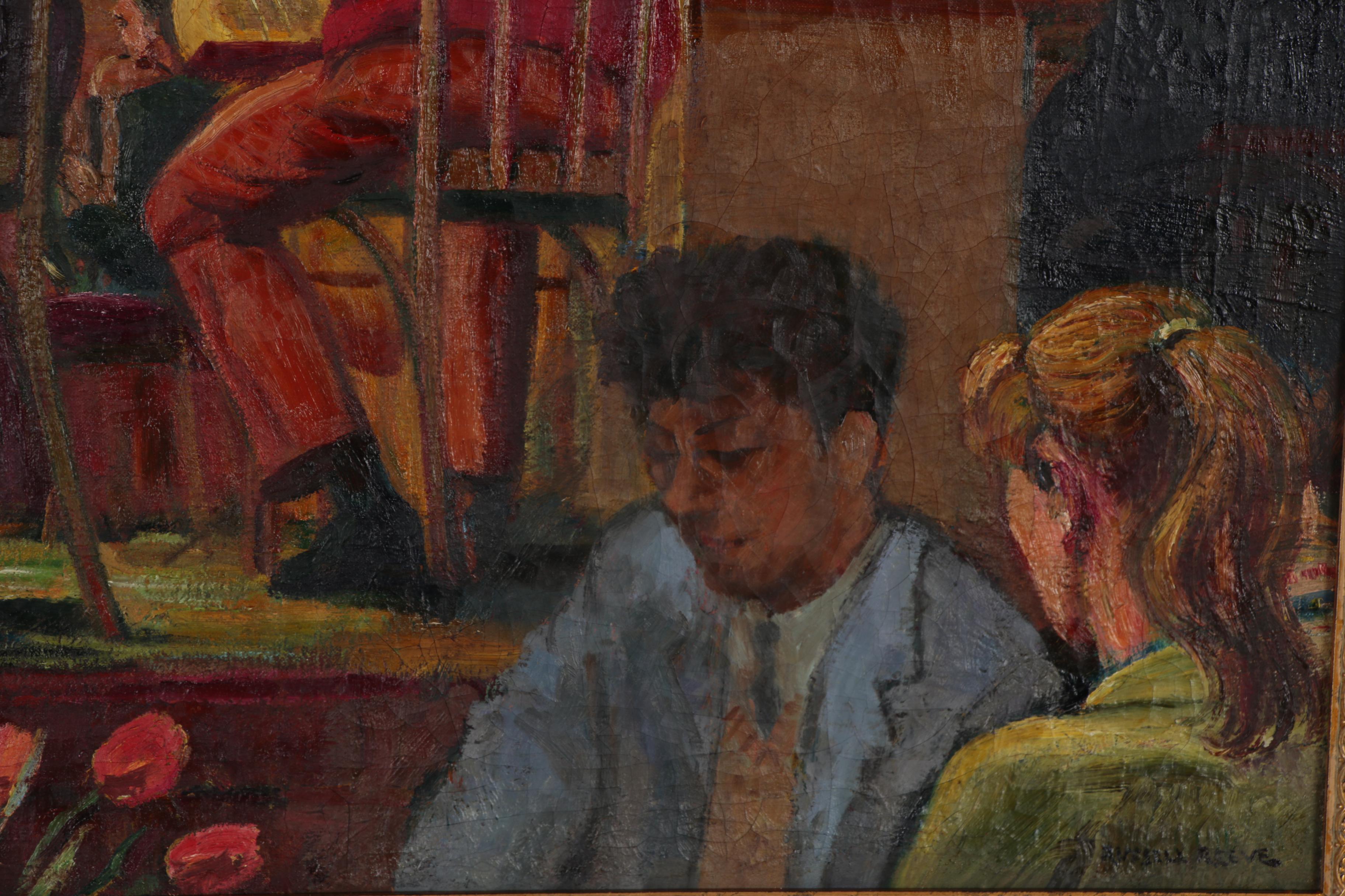 Russell Reeve Oil Painting of Night Club Band