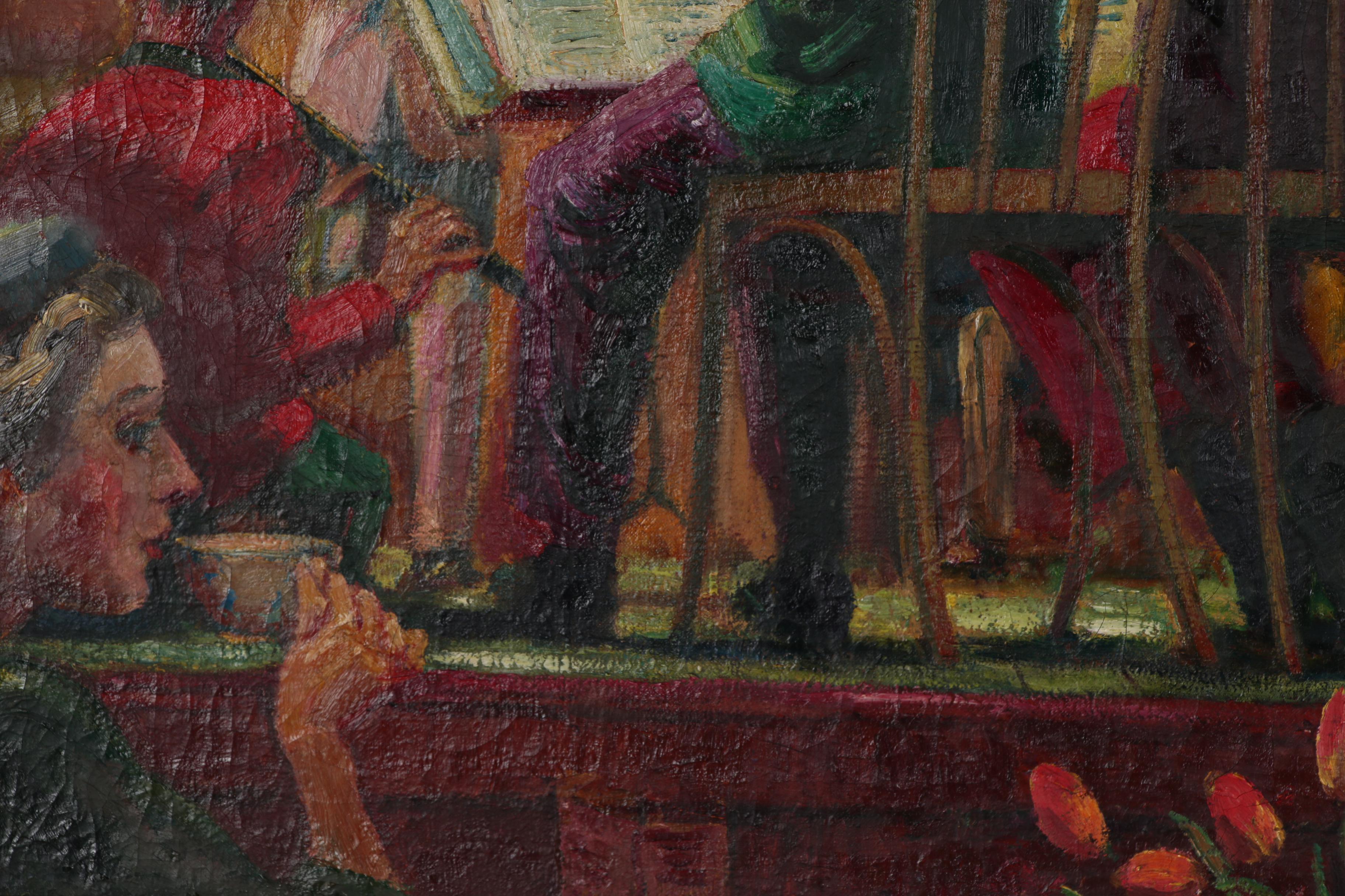 Russell Reeve Oil Painting of Night Club Band