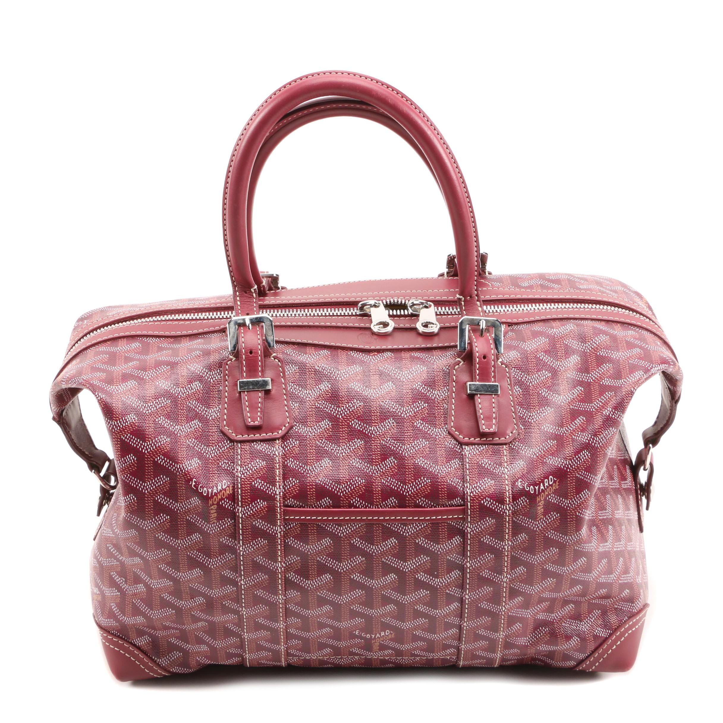 Goyard Boeing 30 Handbag in Burgundy Goyardine Coated Canvas and Leather