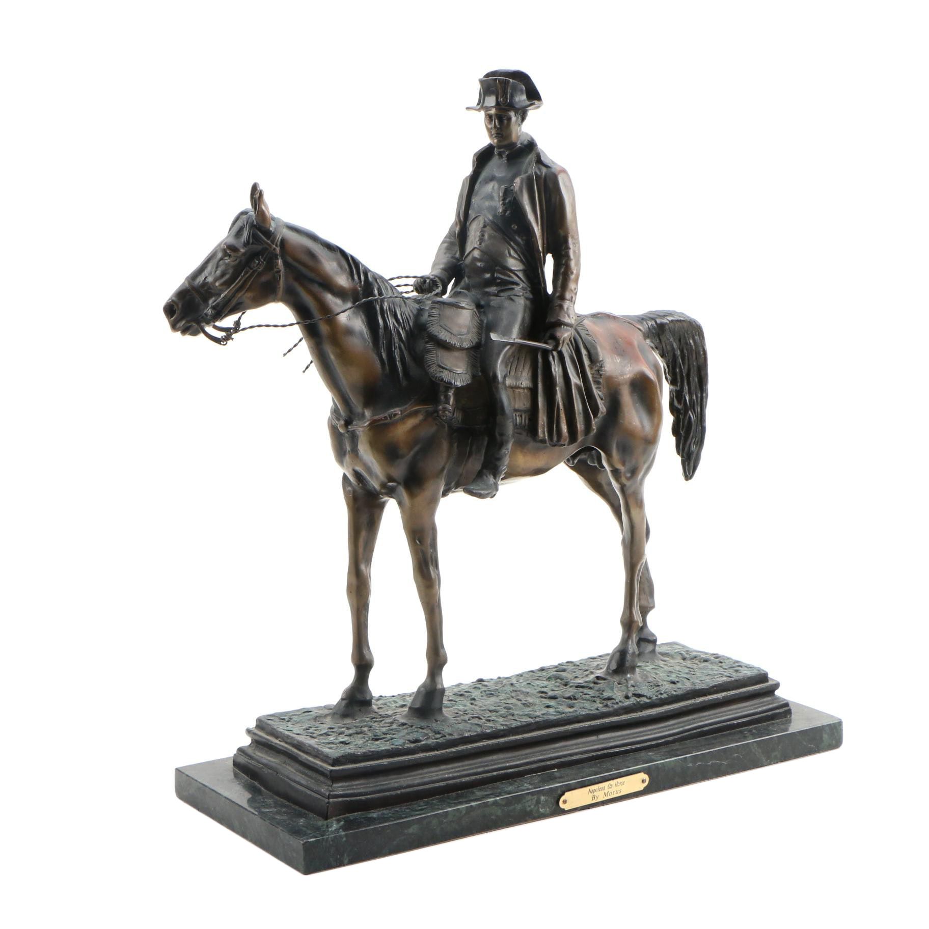 Bronze Sculpture after Louis-Marie Moris "Napoléon Bonaparte à Cheval"