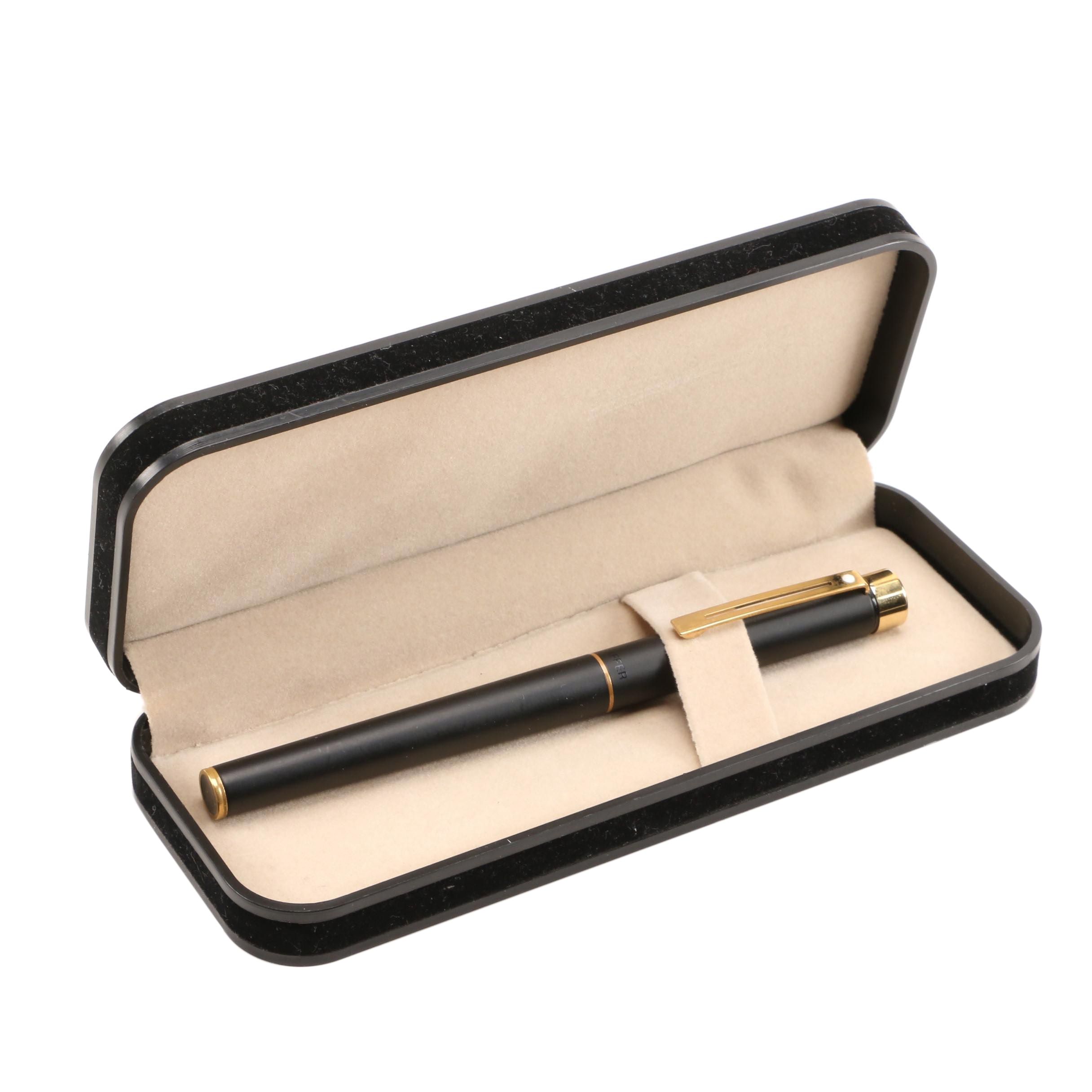 Sheaffer Targa Black Lacquer Fountain Pen with 14K Gold Nib