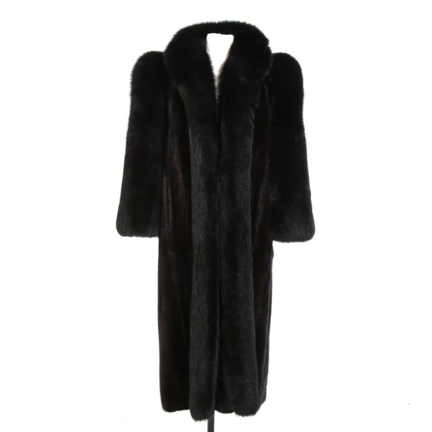 Black Mink and Fox Fur Coat from Oak Park & Athens Furs