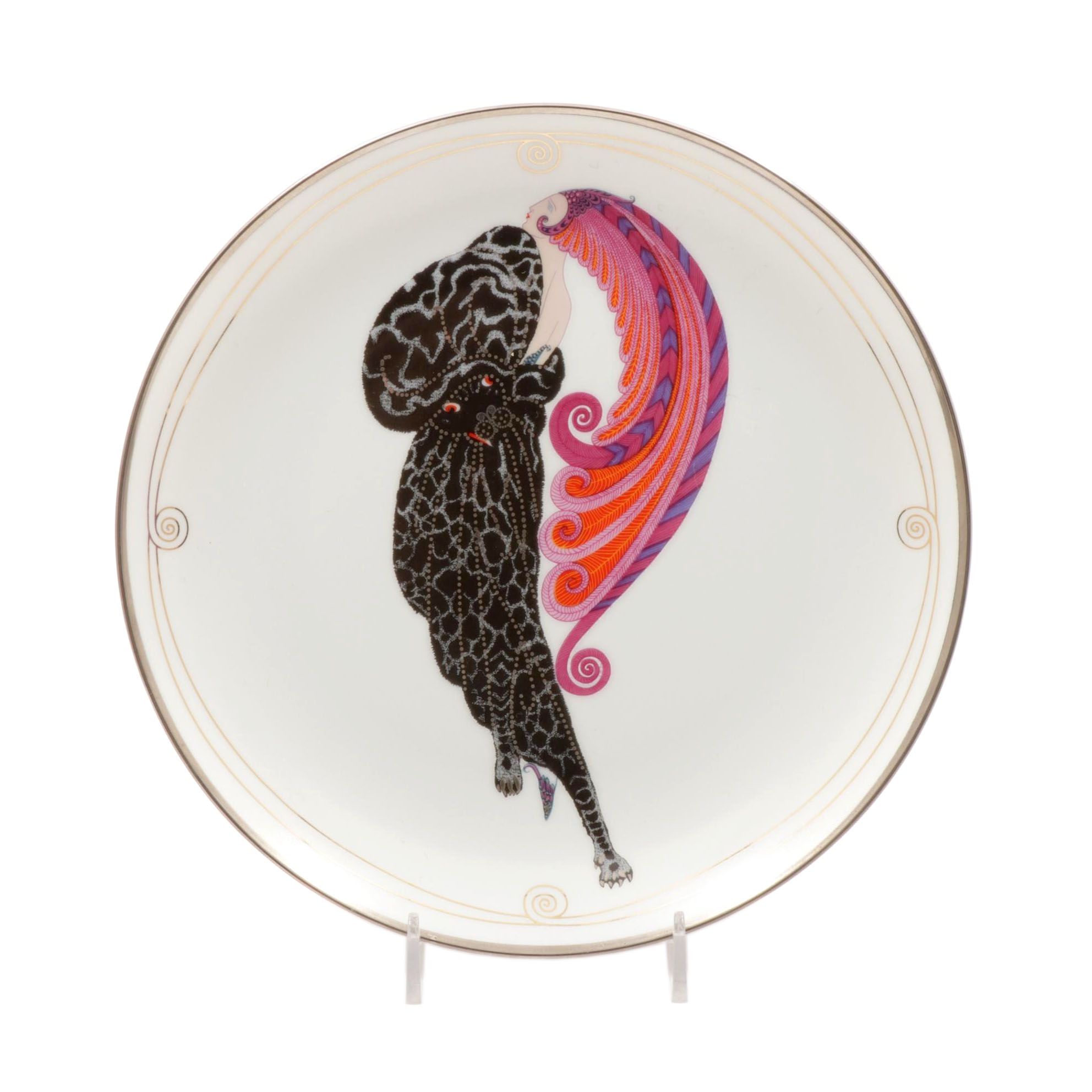 House of Erté "Beauty and the Beast" Limited Edition Porcelain Collectors Plate