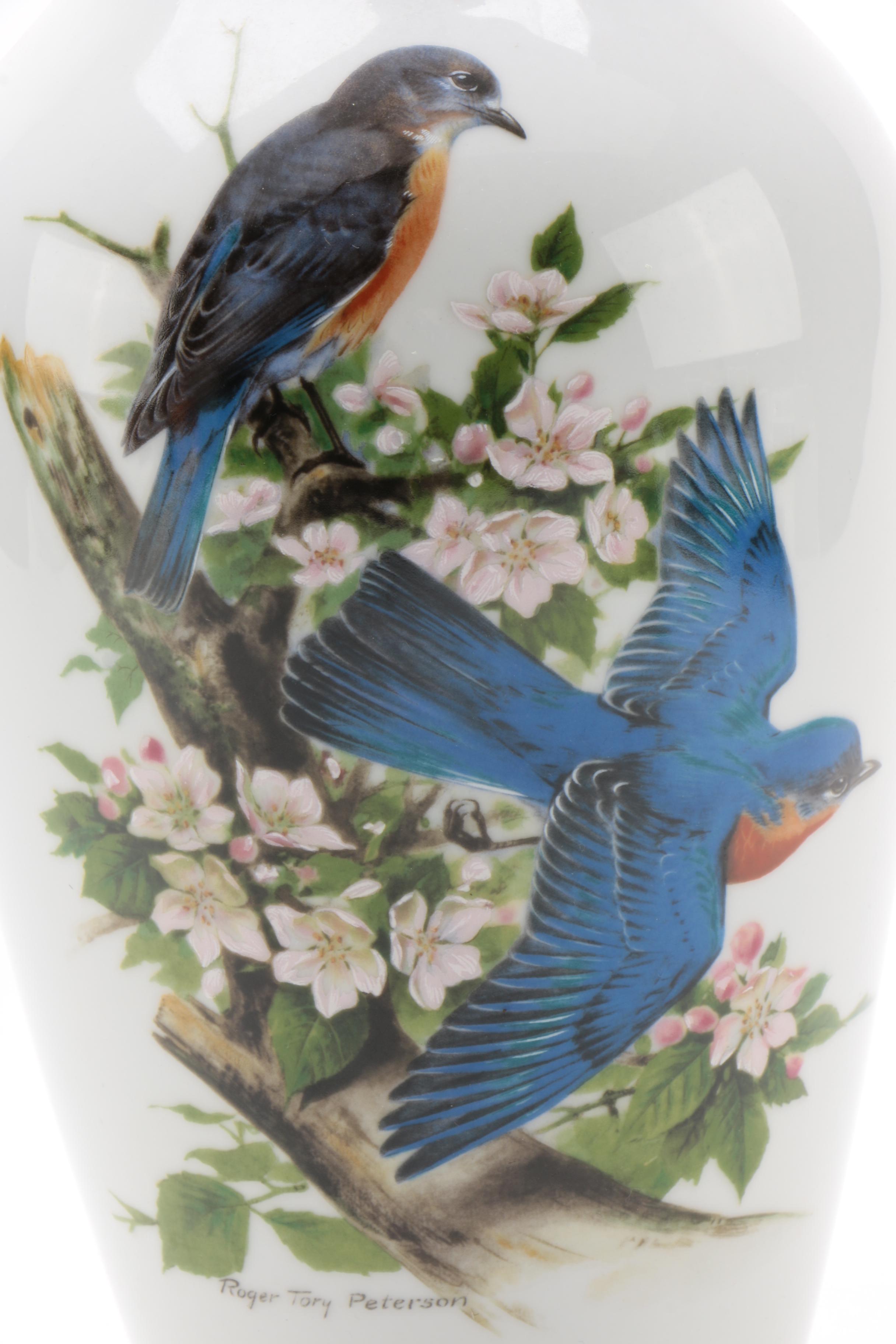 Kaiser for the Danbury Mint "Bluebird" Porcelain Vase with Stand, Late 20th C.