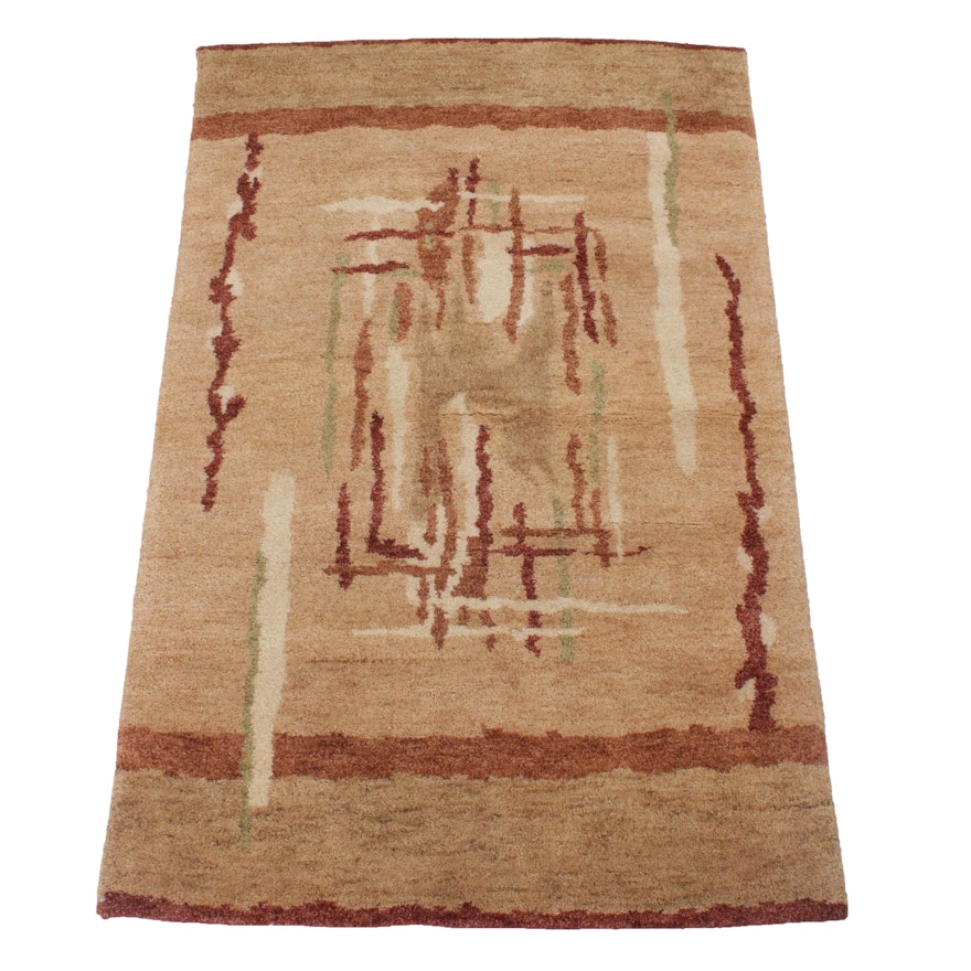 3'7 x 5'9 Hand-Knotted Indo-Persian Gabbeh Rug, 2000s
