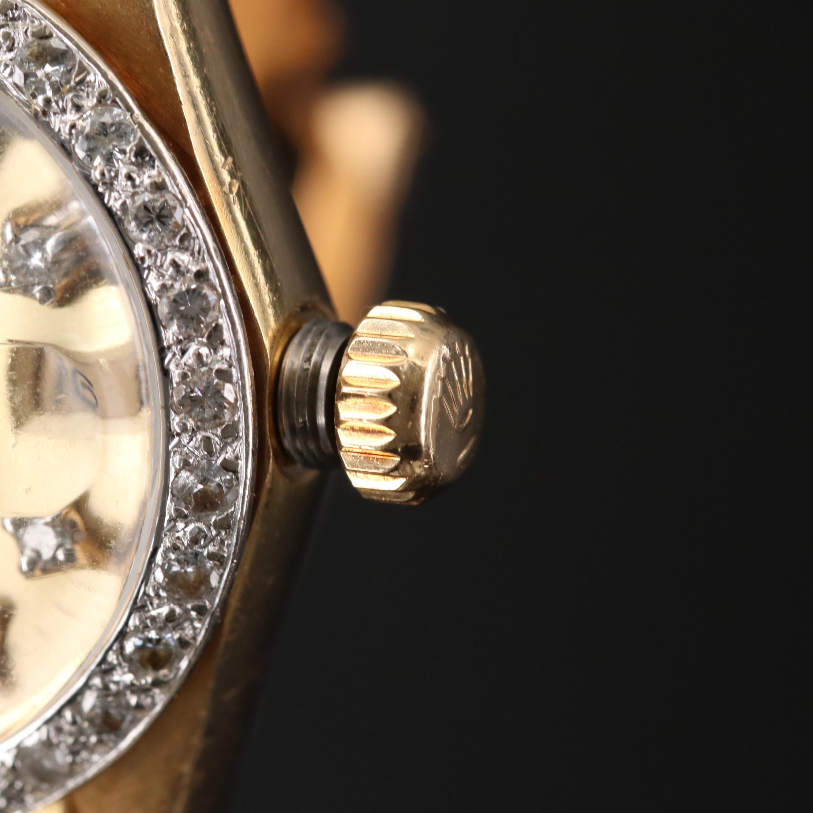 Rolex Datejust 18K Gold and Diamond Automatic Watch, 1982