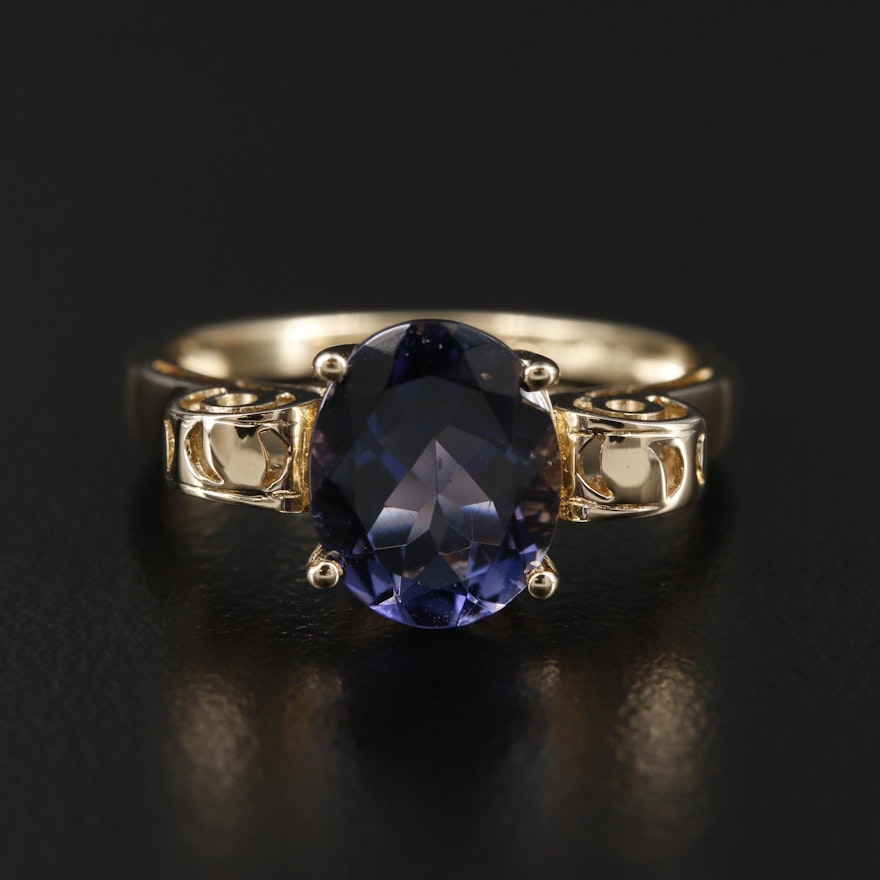 14K Yellow Gold Iolite Ring