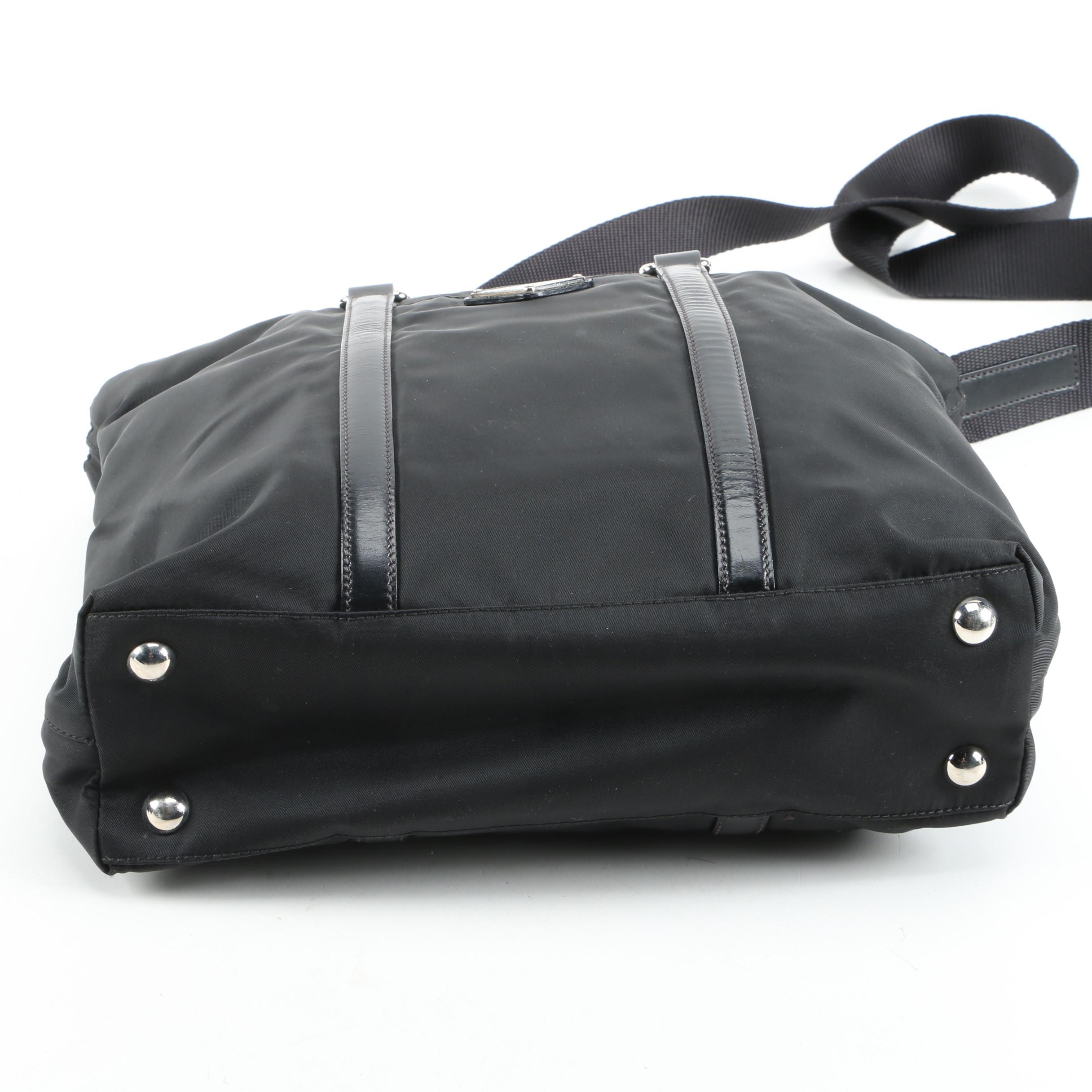 Prada Two-Way Bag in Black Nylon and Leather