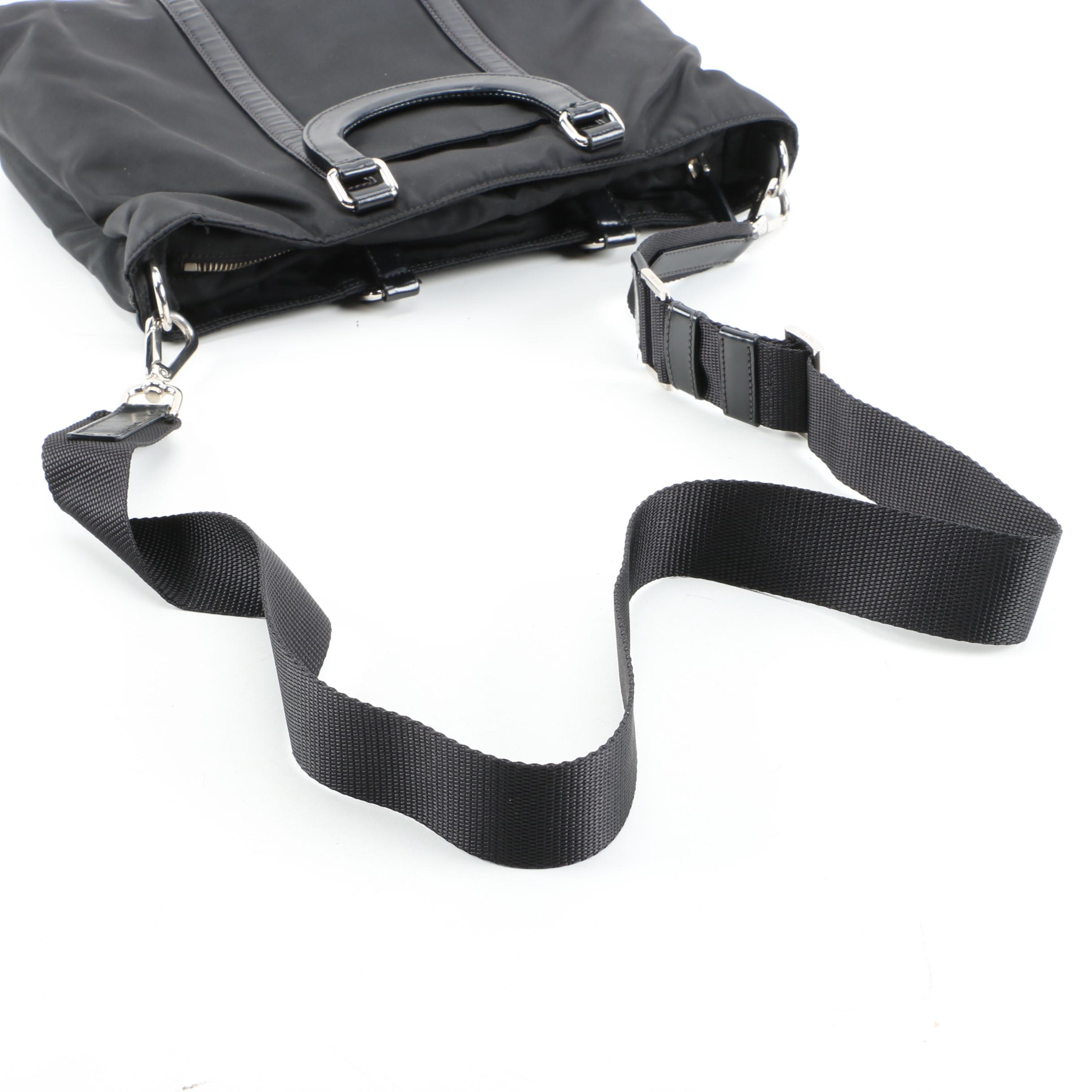 Prada Two-Way Bag in Black Nylon and Leather