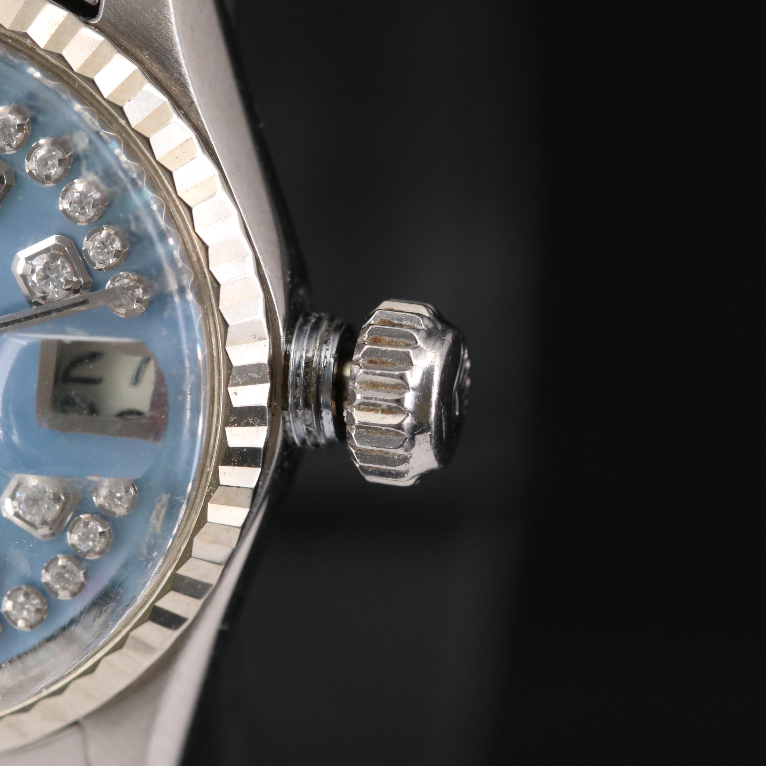 Rolex Datejust Stainless Steel and 14K Gold Diamond Dial Watch, 1967