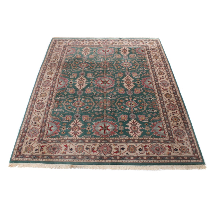 7'9 x 10' Hand-Knotted Indo Persian Heriz Room Sized Rug