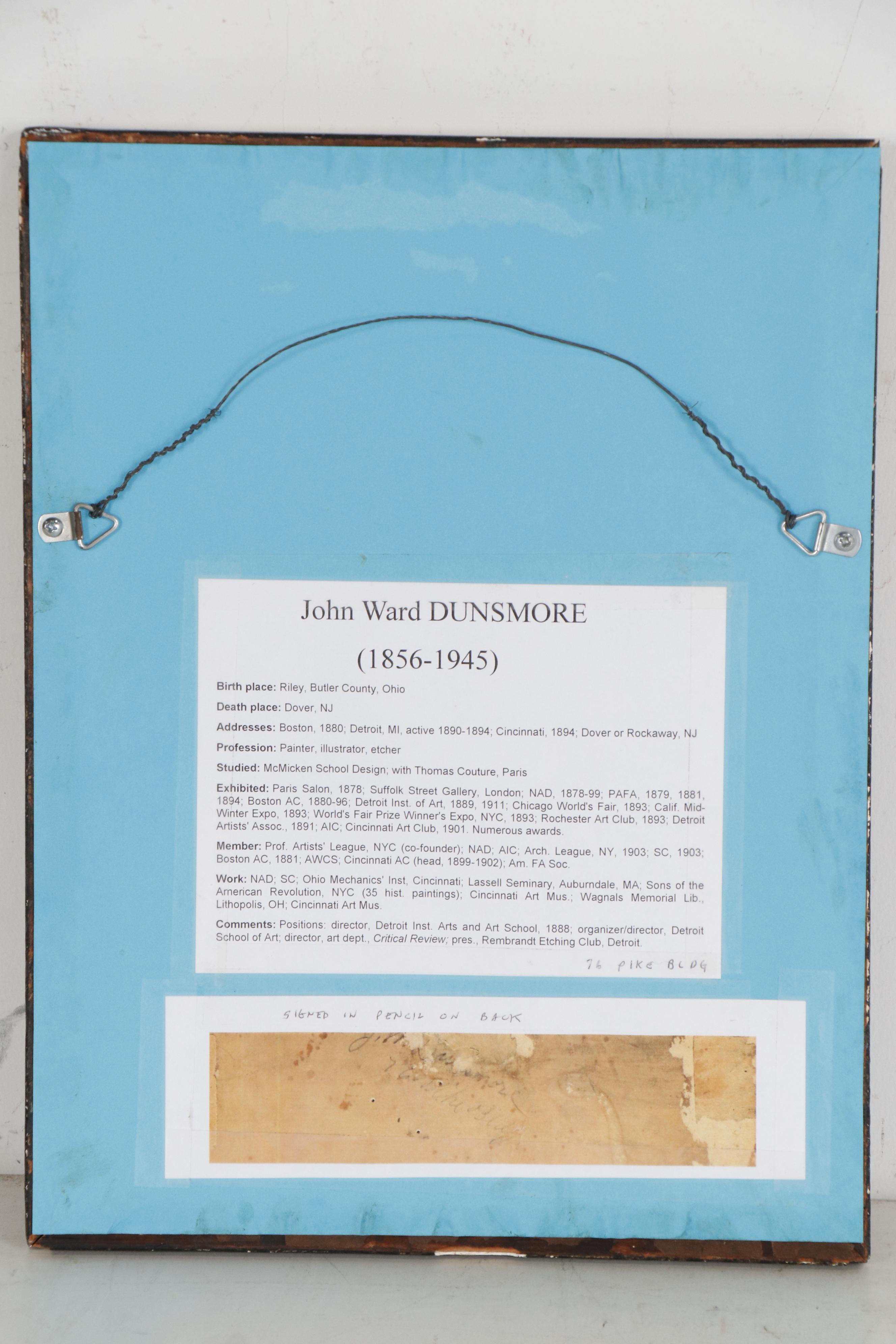 John Ward Dunsmore Oil Painting "Boy and Cat"