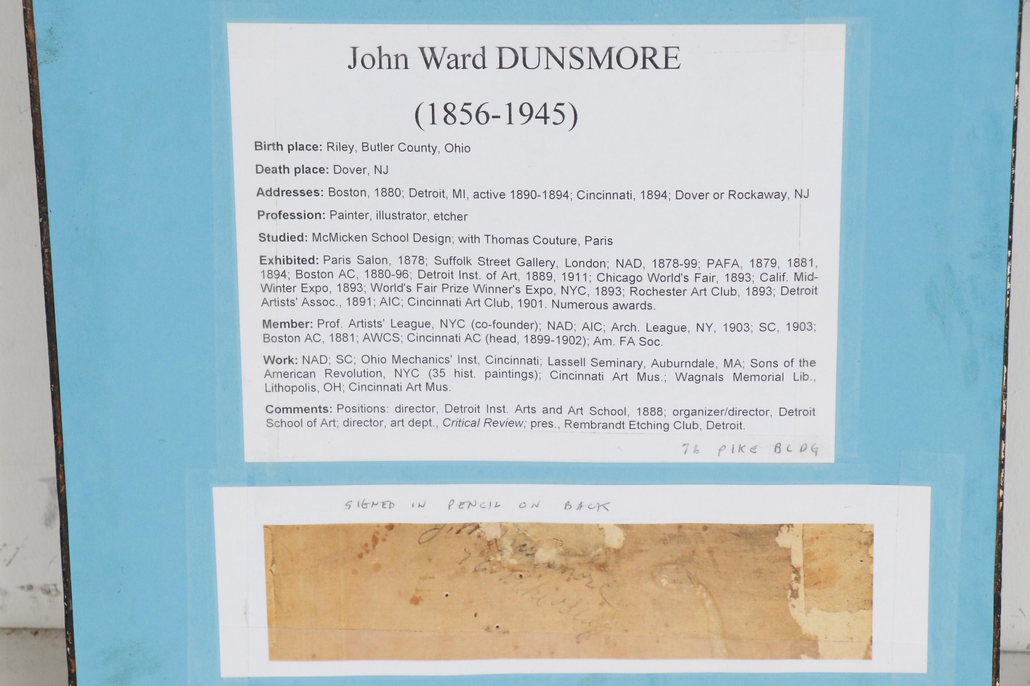 John Ward Dunsmore Oil Painting "Boy and Cat"