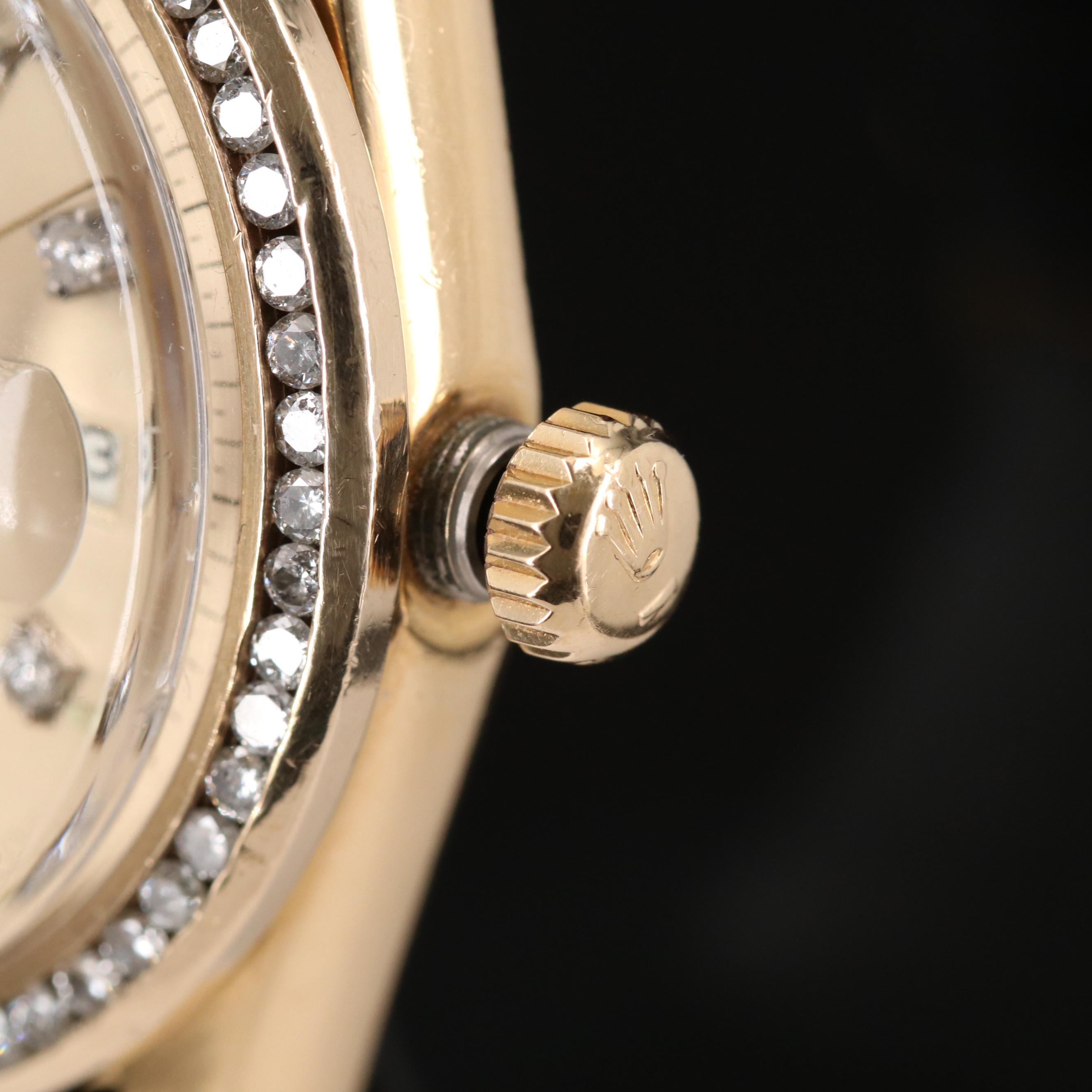 Rolex Day - Date 18K Yellow Gold 1.57 CTW Diamond Watch, 1971