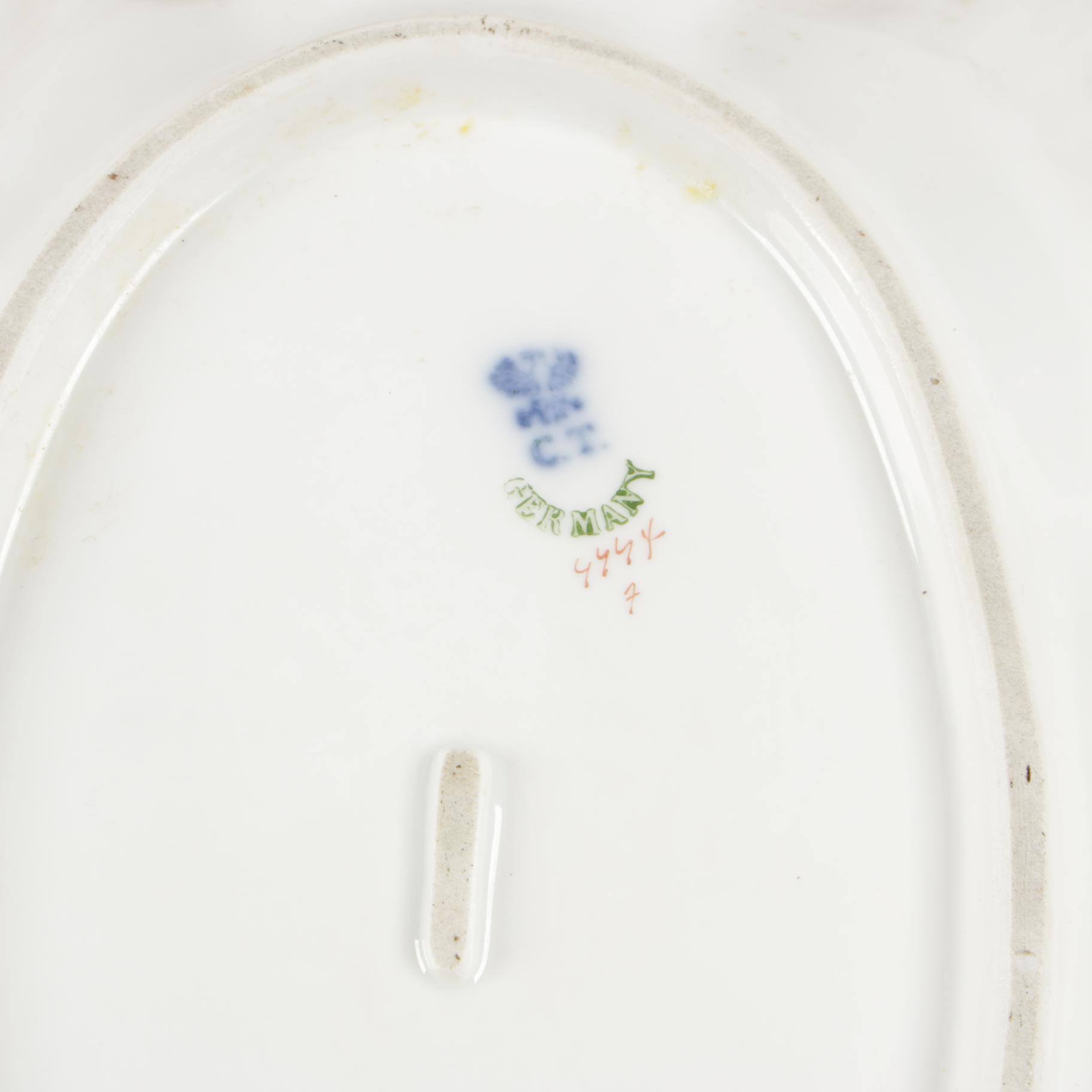 Carl Tielsch Hand-Painted Porcelain Oval Dish and Other Vintage Dishes