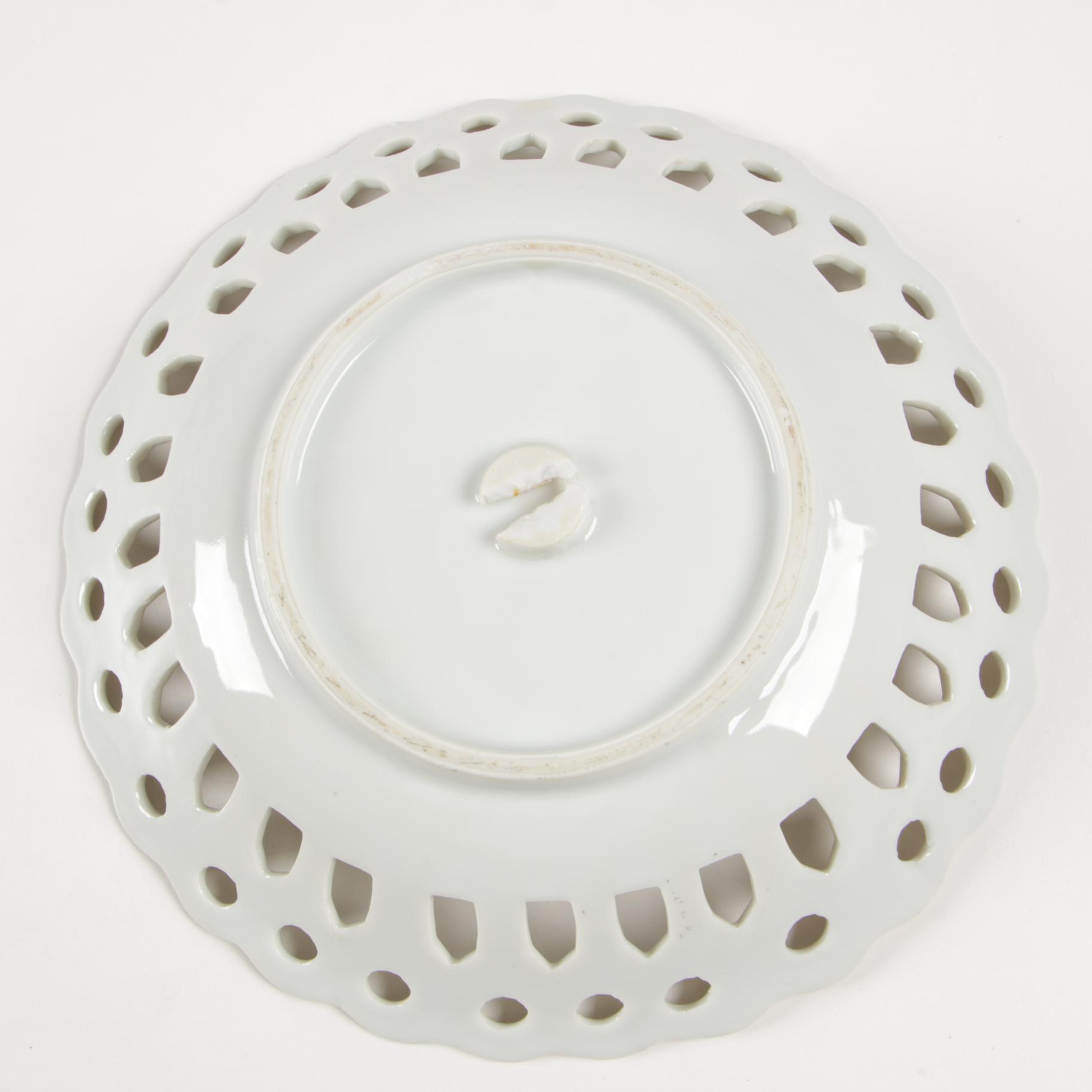 Carl Tielsch Hand-Painted Porcelain Oval Dish and Other Vintage Dishes