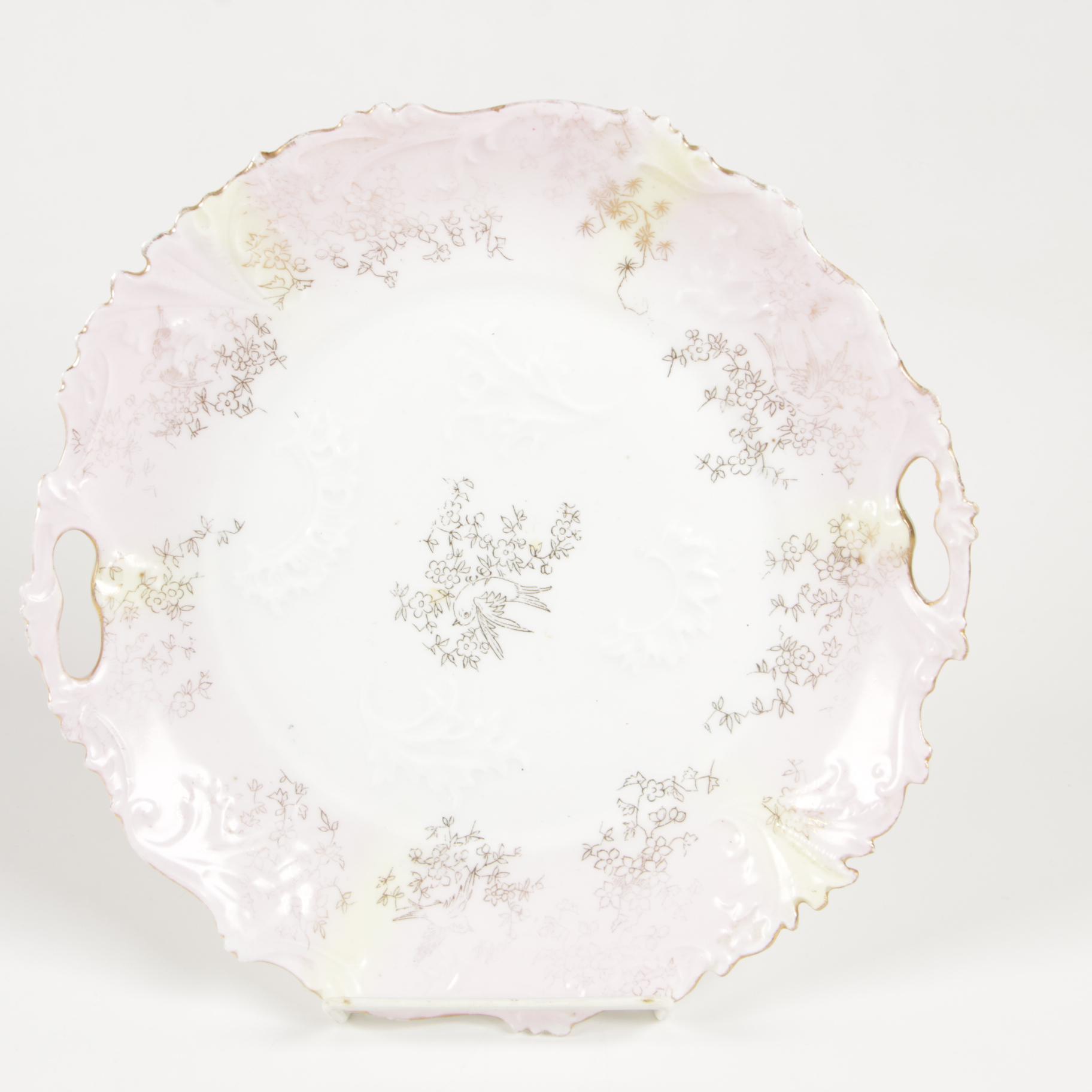 Carl Tielsch Hand-Painted Porcelain Oval Dish and Other Vintage Dishes