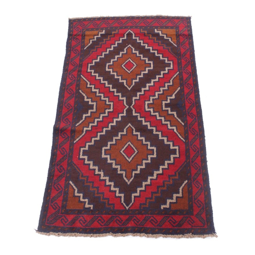 3'6 x 6'3 Hand-Knotted Afghani Baluch Rug