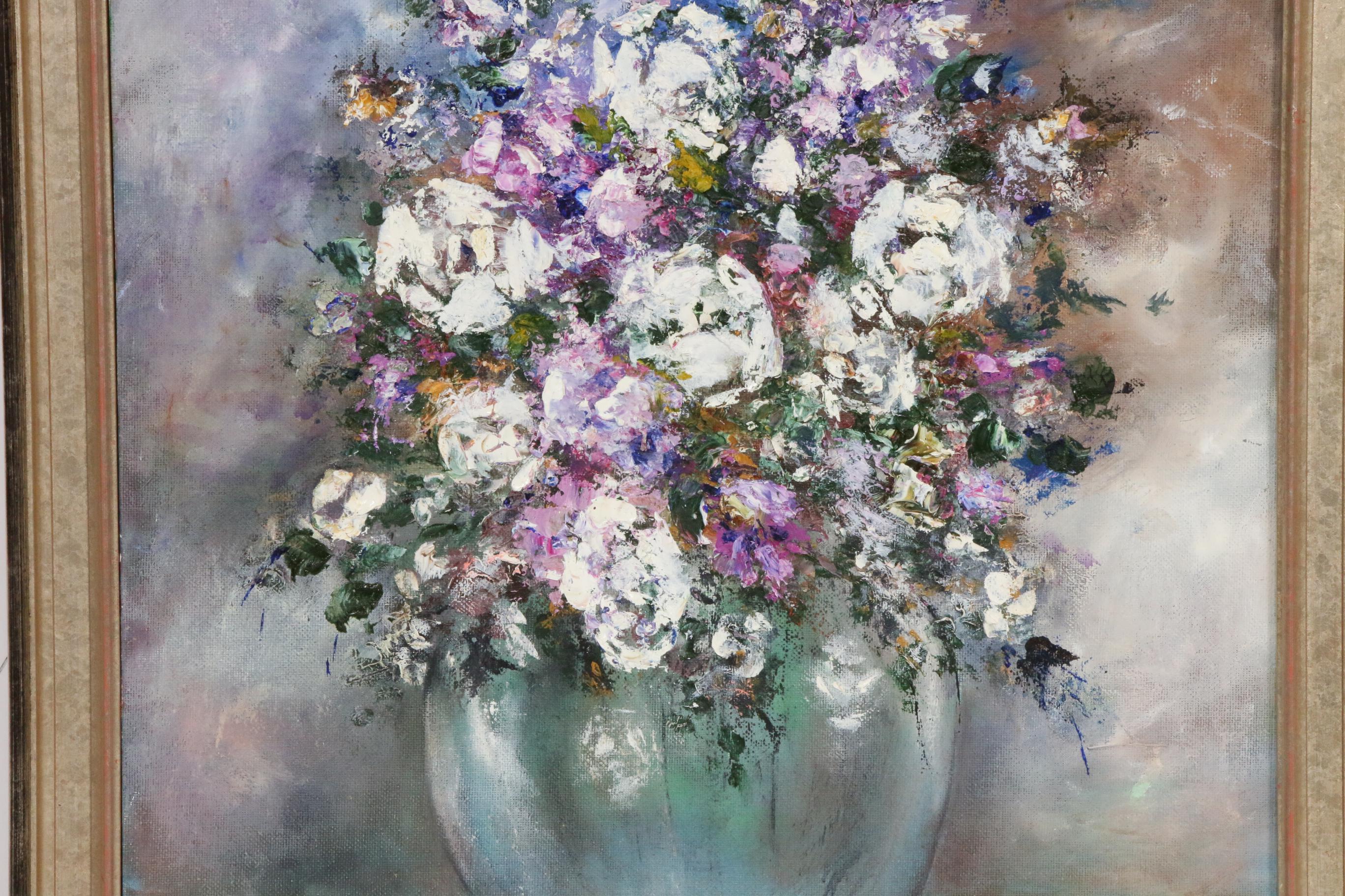 Floral Still Life Impasto Oil Painting