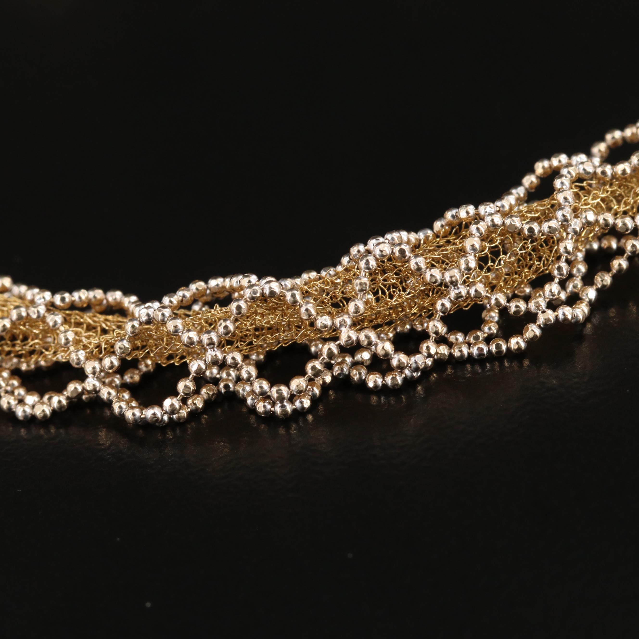 18K Gold Wire Mesh Bracelet