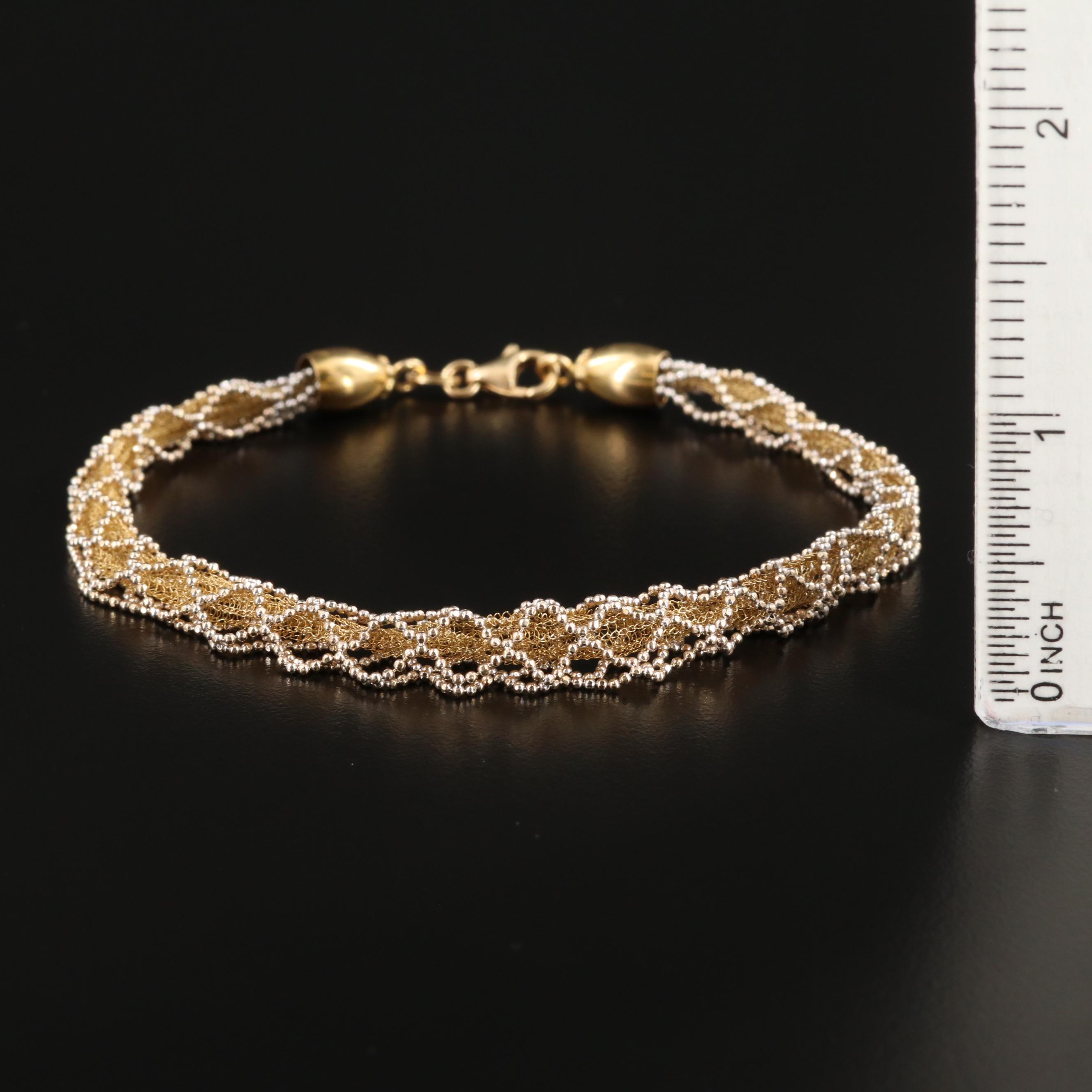 18K Gold Wire Mesh Bracelet