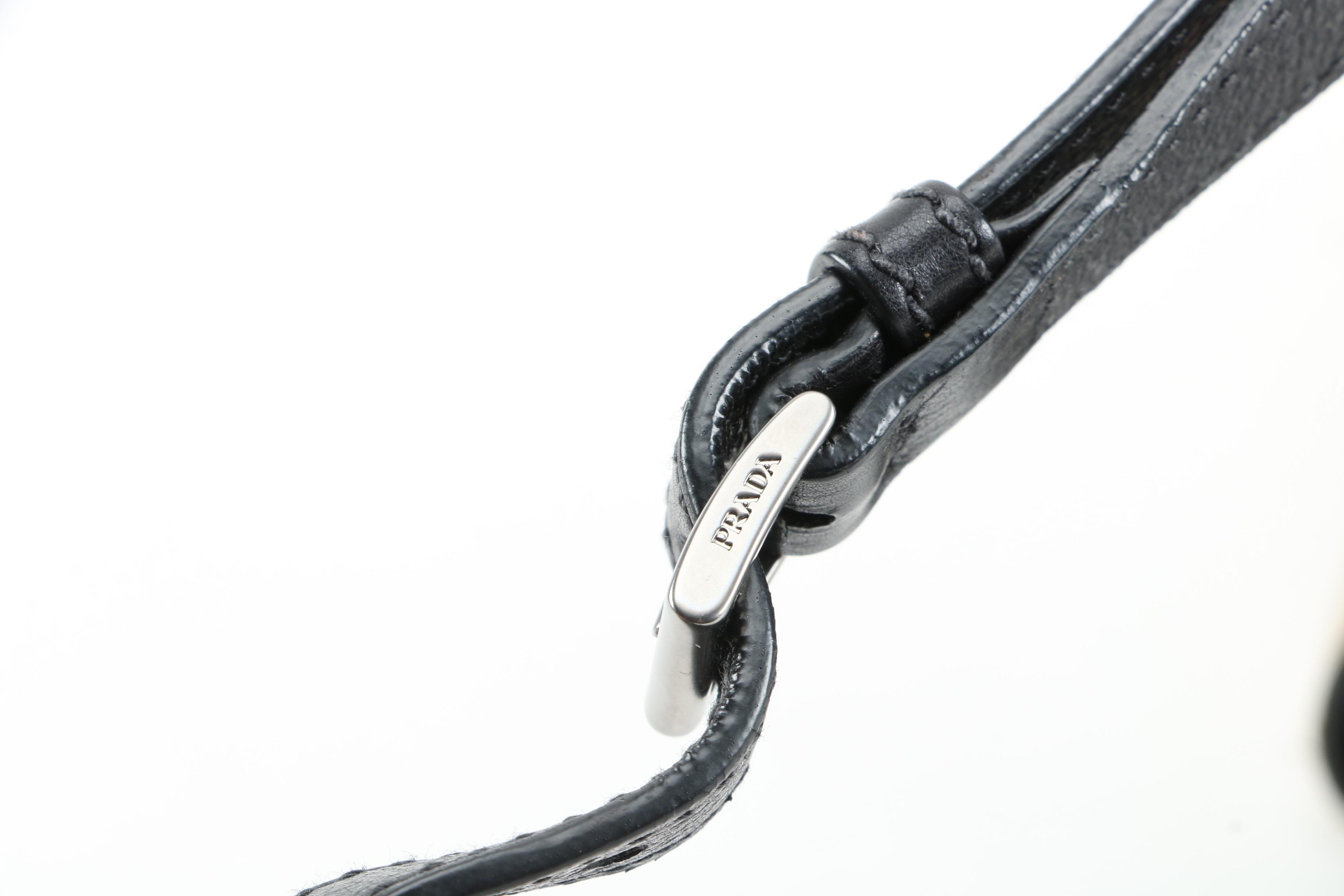 Prada Twin Pocket Tote in Black and Taupe Calfskin Leather