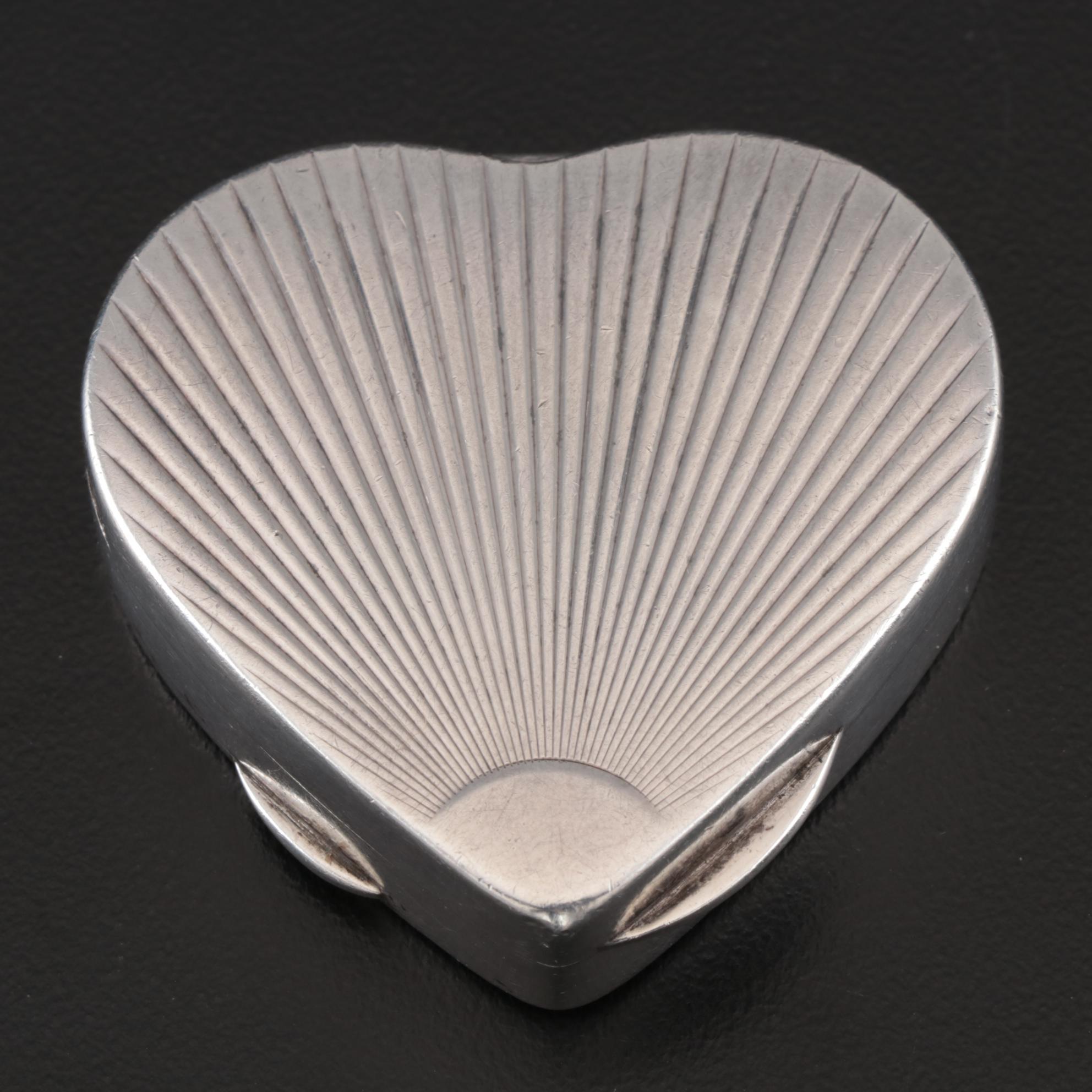 Tiffany & Co. Sterling Silver Heart-Shaped Pill Box