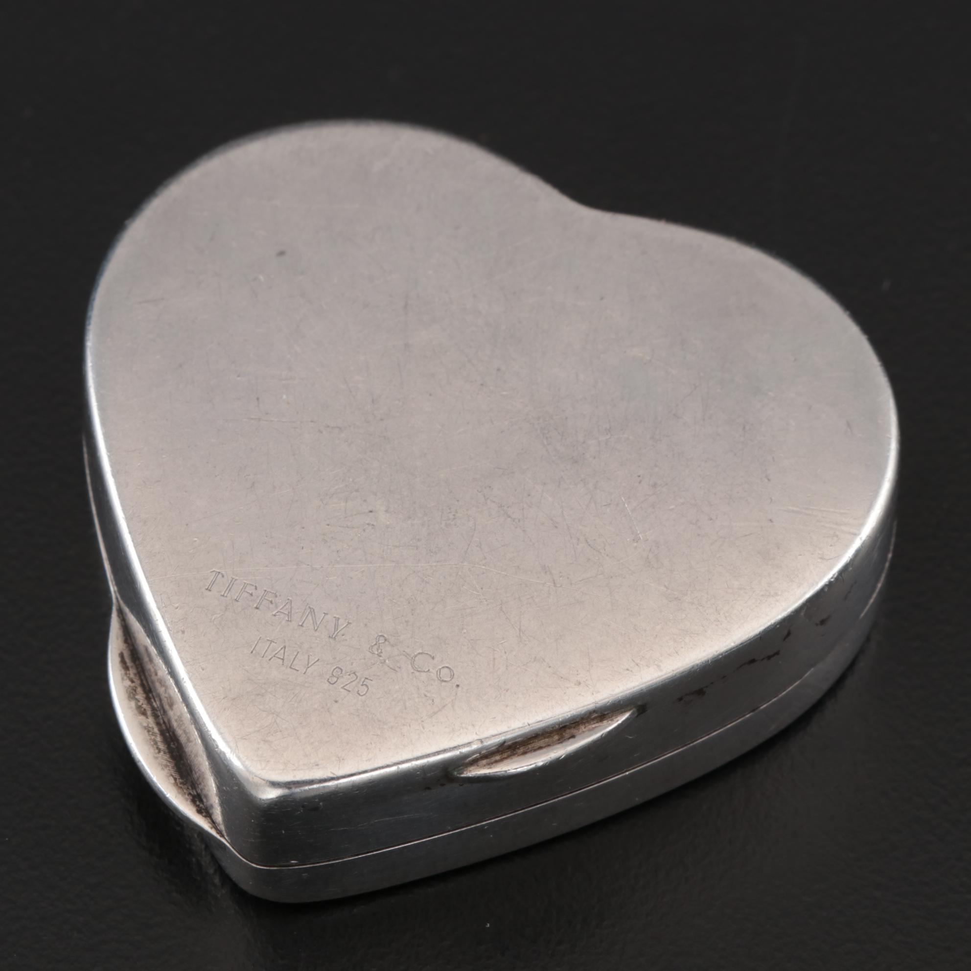 Tiffany & Co. Sterling Silver Heart-Shaped Pill Box