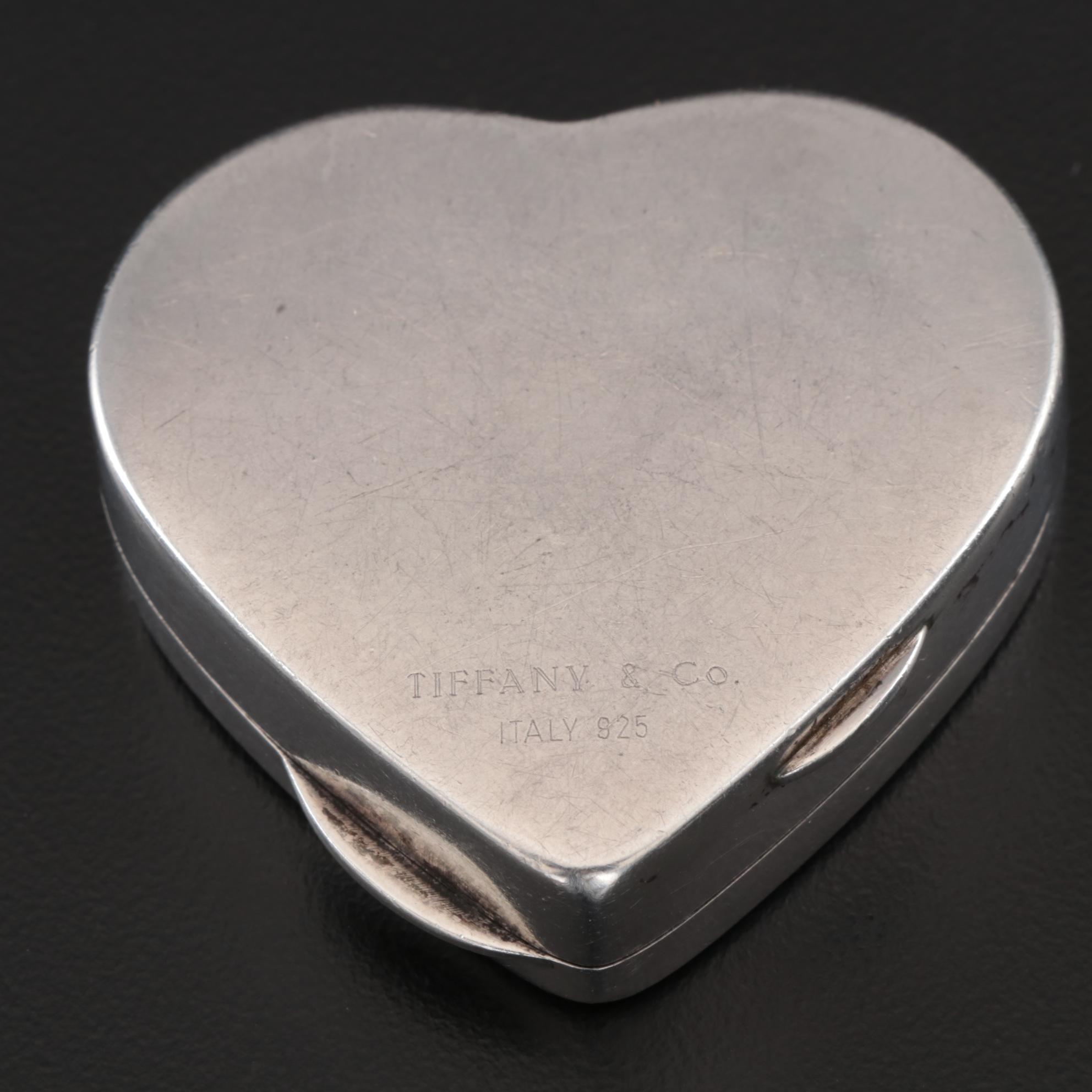 Tiffany & Co. Sterling Silver Heart-Shaped Pill Box