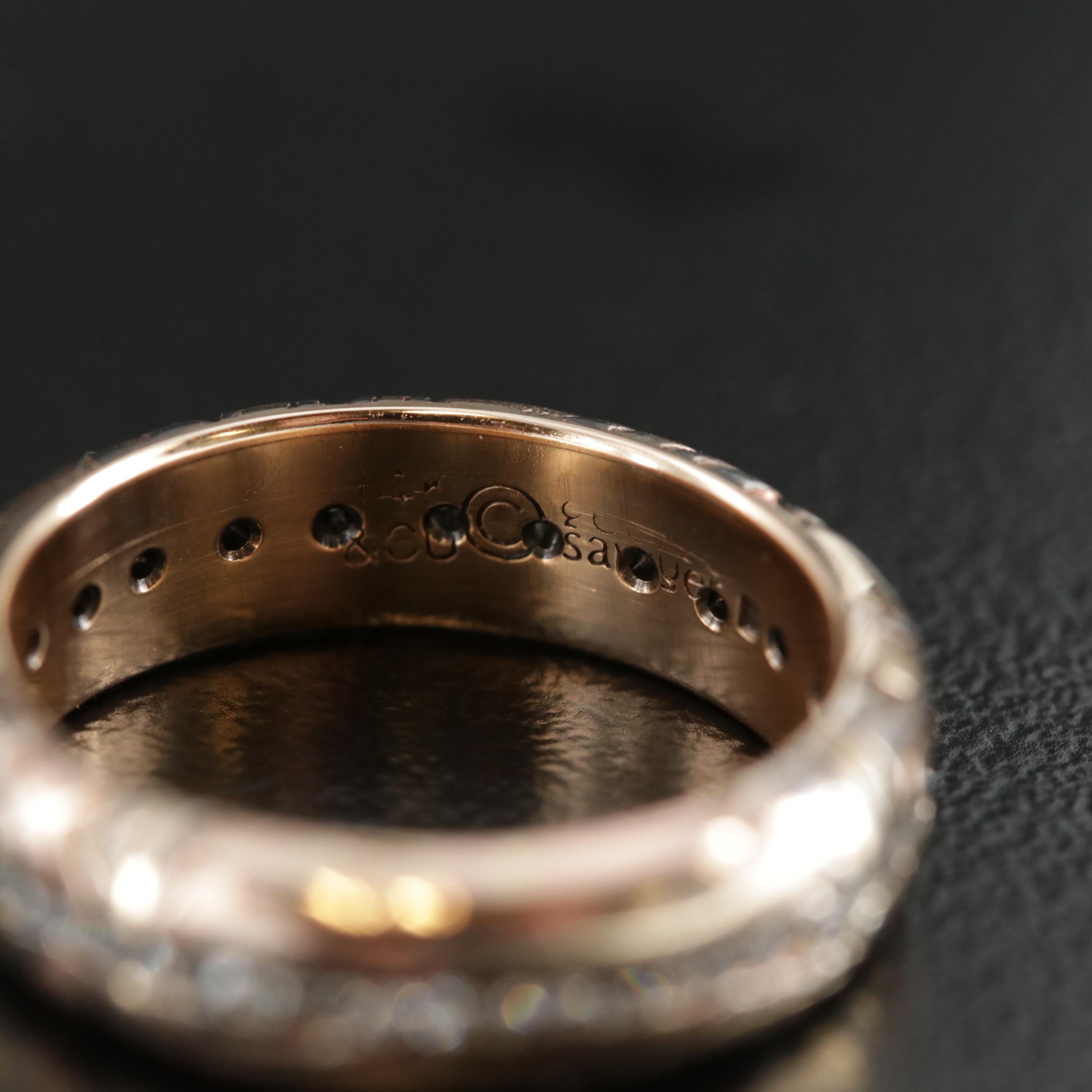 George Sawyer 14K Gold and Copper Diamond Mokume-gane Ring