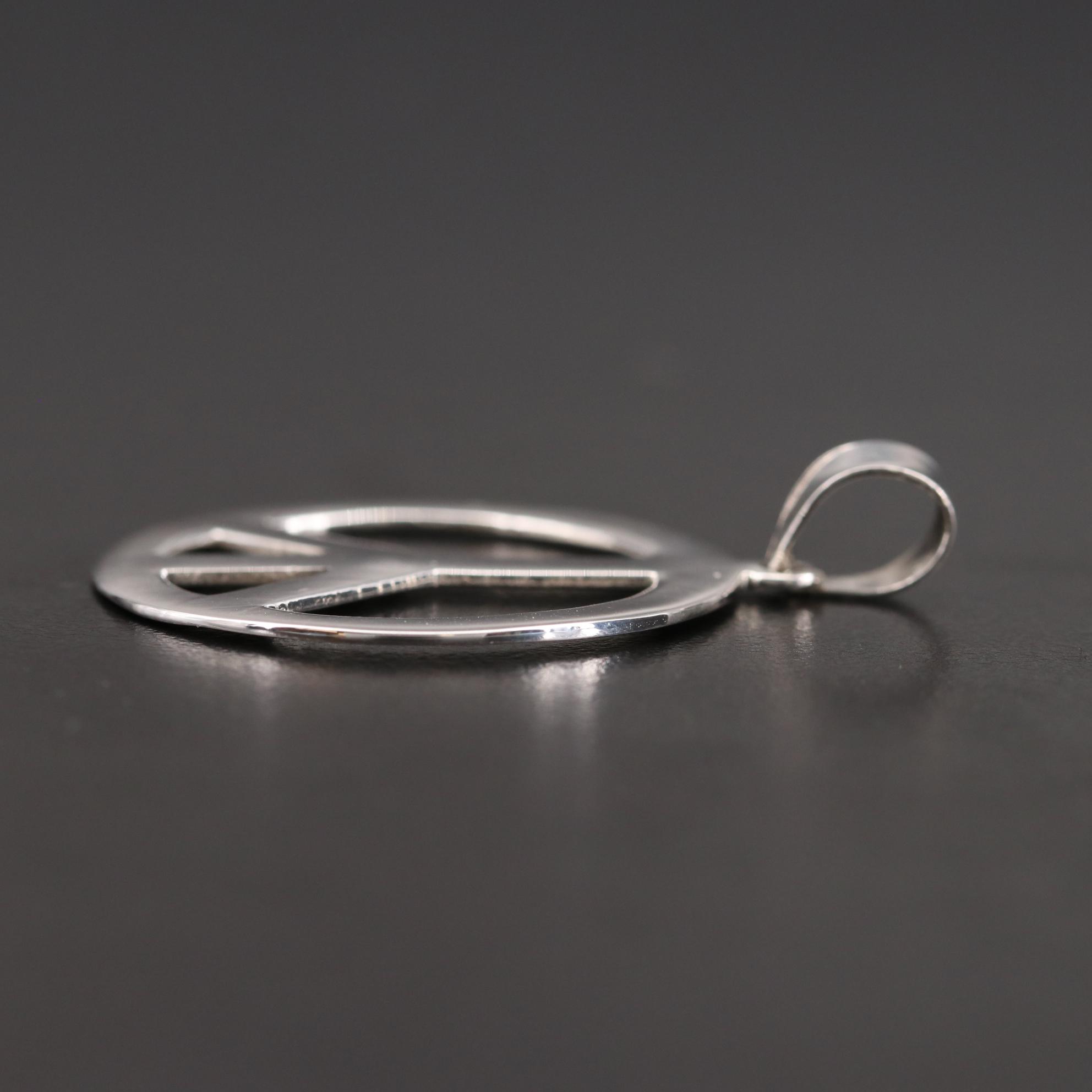 Sterling Silver Peace Sign Pendant