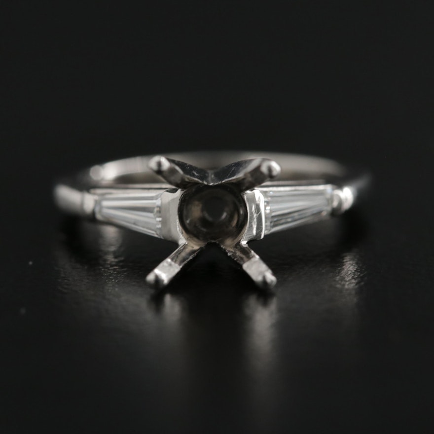 Platinum Diamond Semi-Mount Ring