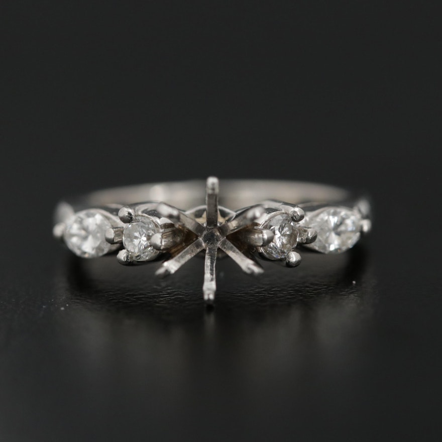 Platinum Diamond Semi-Mount Ring