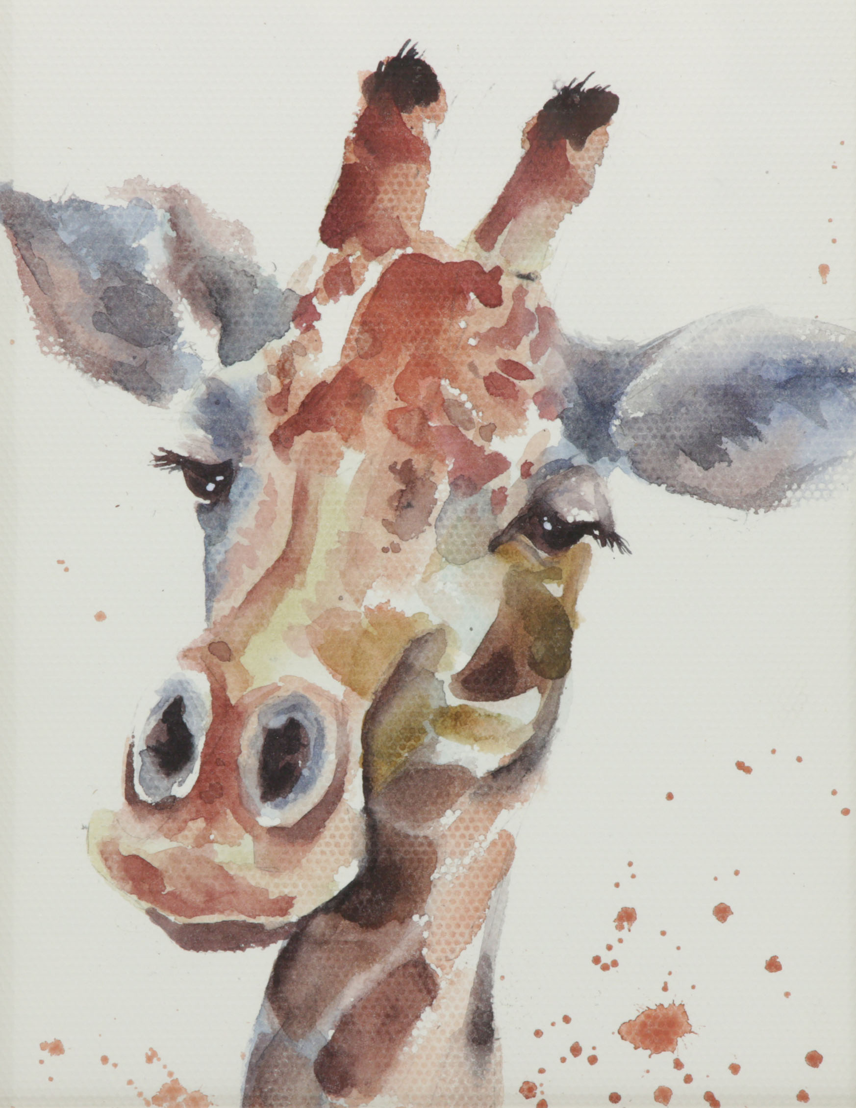 Watercolor Painting of  Giraffe