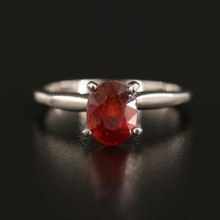 14K Yellow Gold 1.82 CT Ruby Solitaire Ring