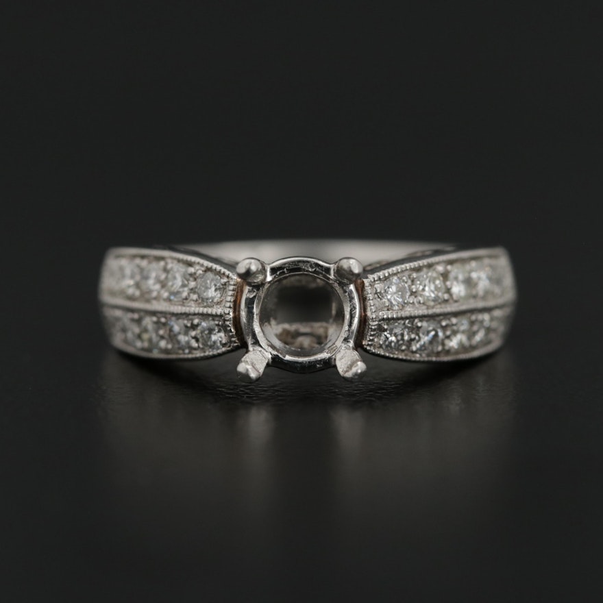 Platinum Diamond Semi-Mount Ring