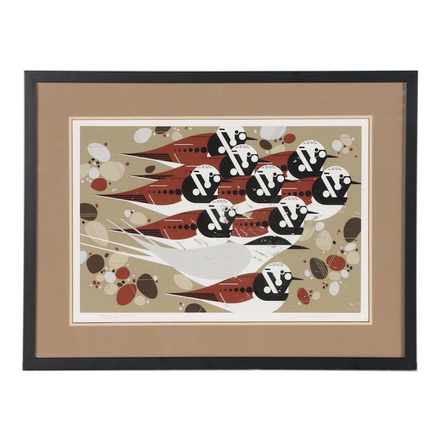 Charley Harper Serigraph "Tern, Stones, and Turnstones"