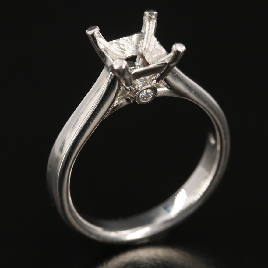 Platinum Diamond Semi-Mount Ring