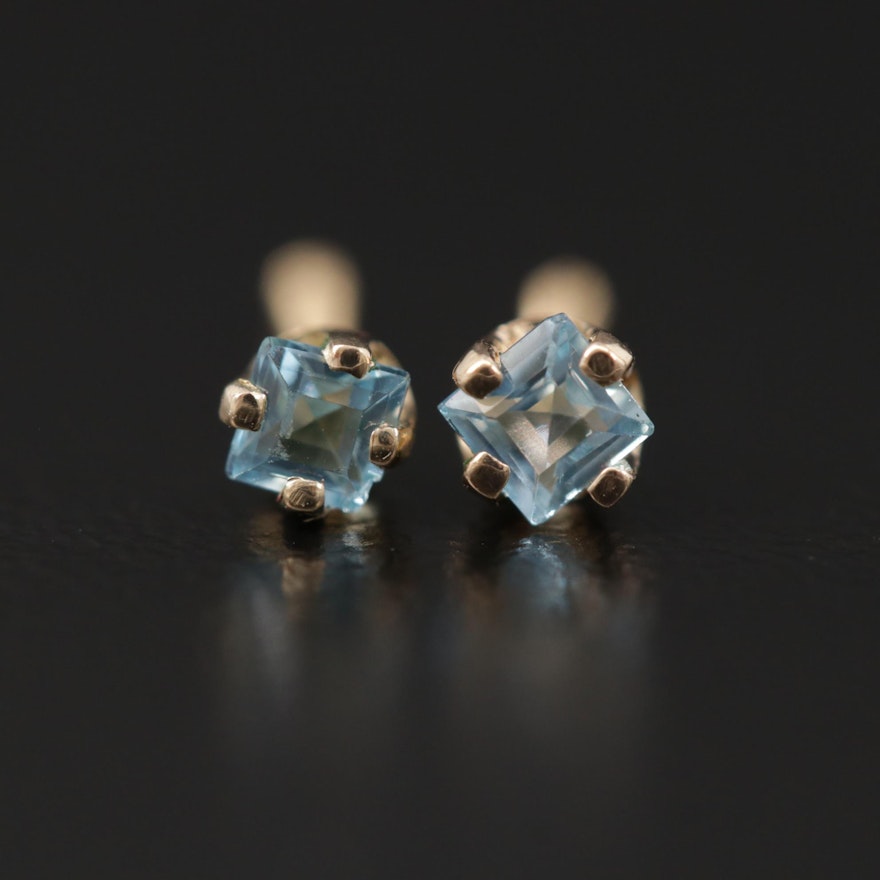 14K Topaz Stud Earrings