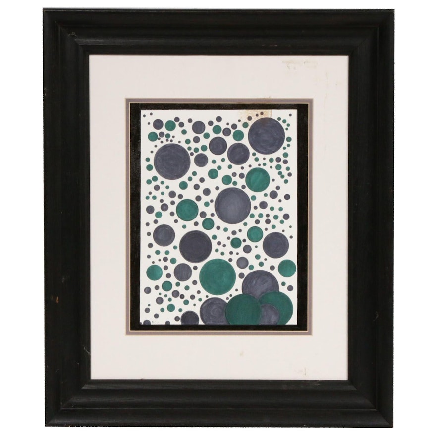 Dorothy Schiller Abstract Circles Watercolor Painting
