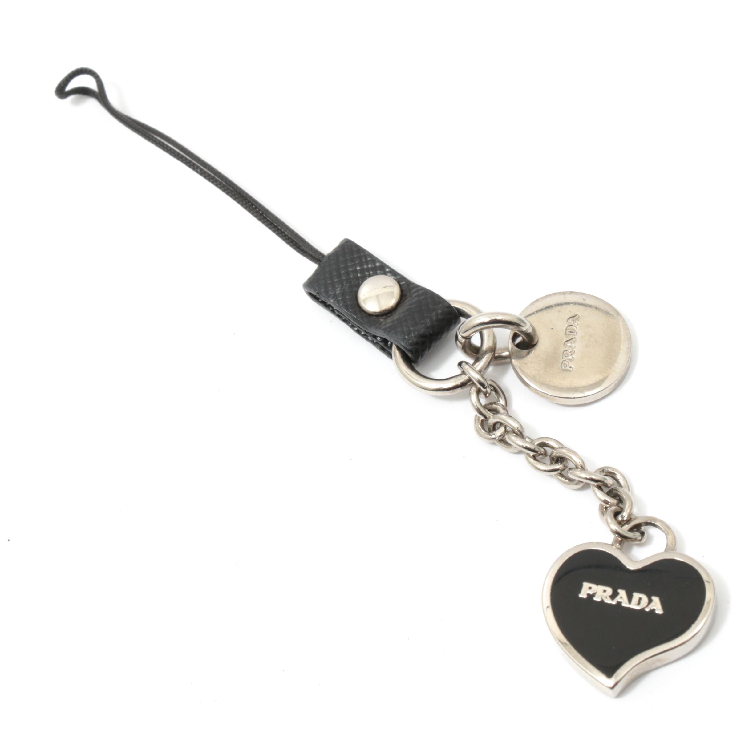 Prada Heart Motif Purse Charm