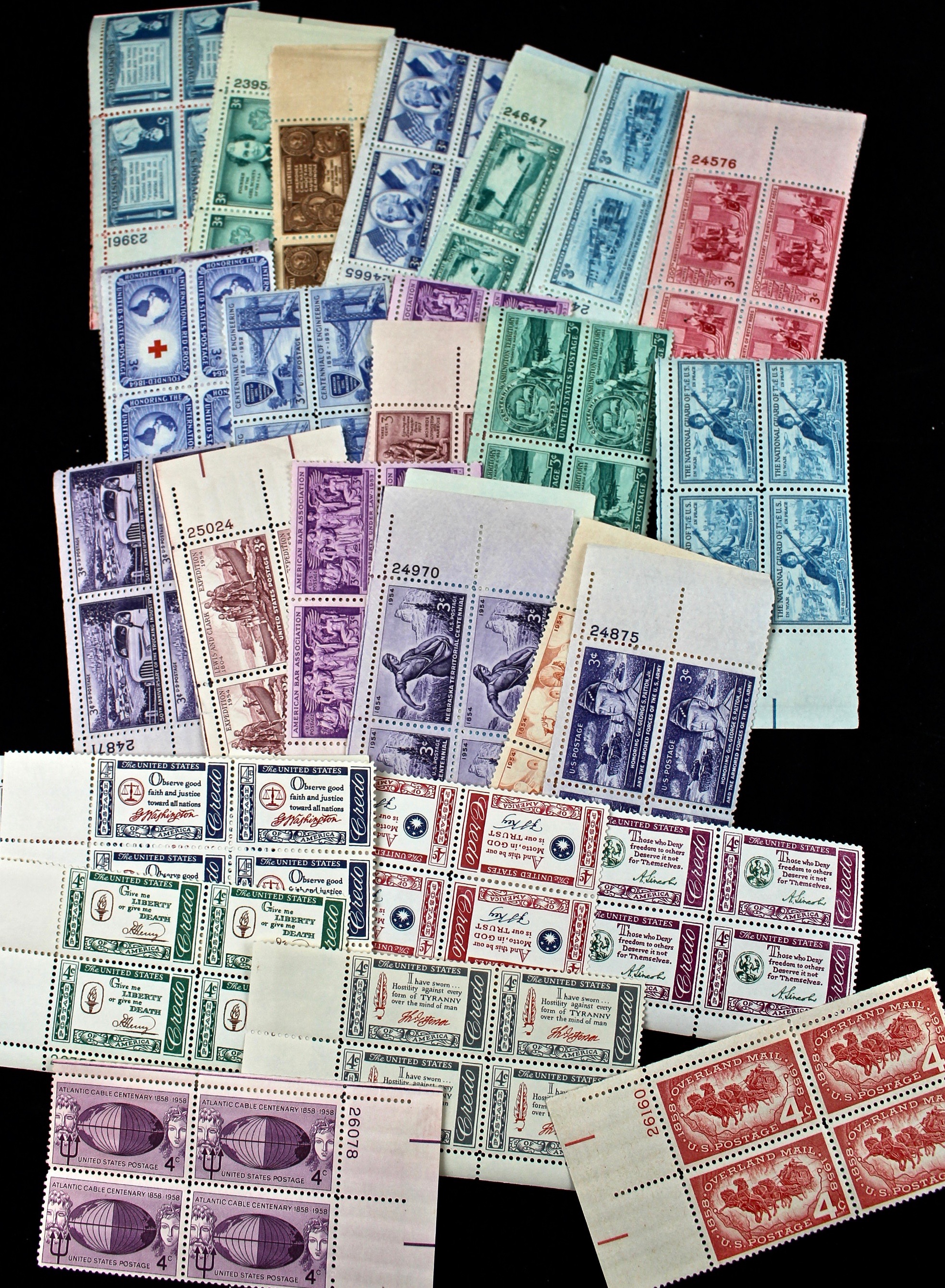 270 U.S. Postage Stamp Plate Blocks and Zip Blocks