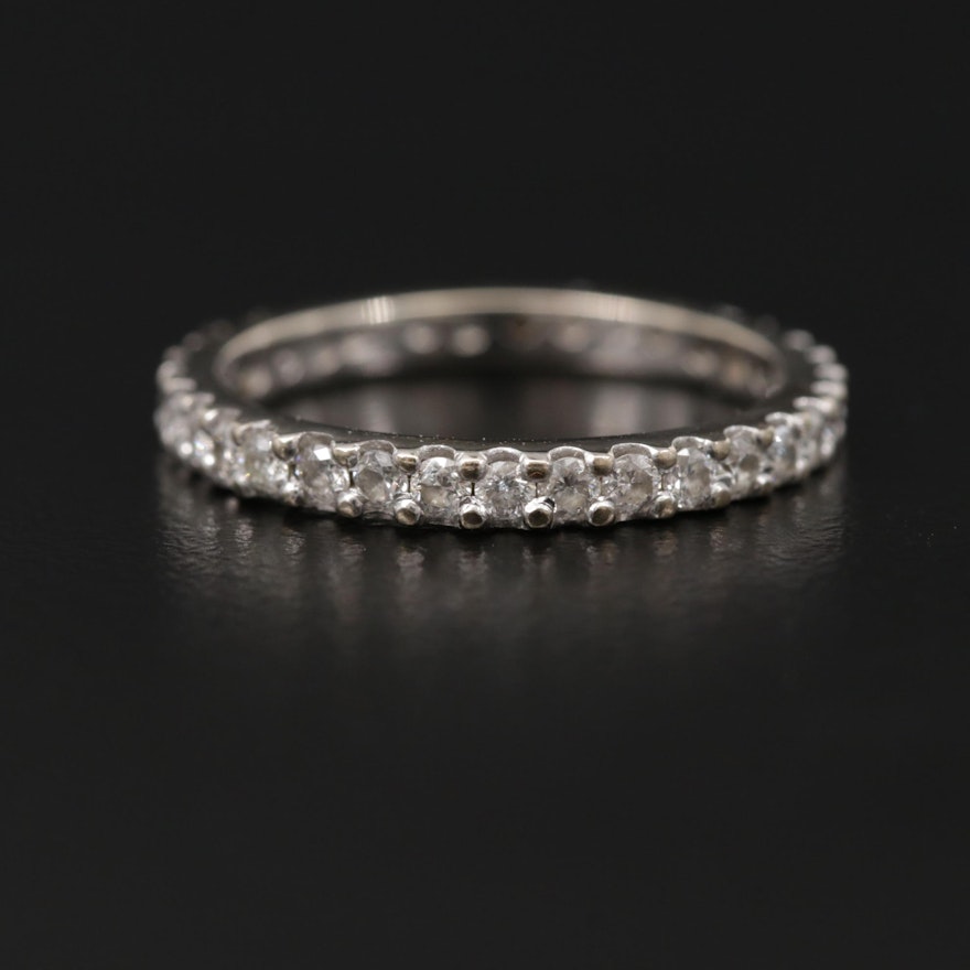 14K White Gold Diamond Eternity Band