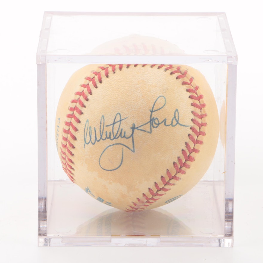 Whitey Ford Signed American League Baseball  COA