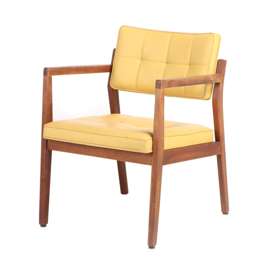 Jasper Chair Co. Mid Century Modern Walnut Open Armchair