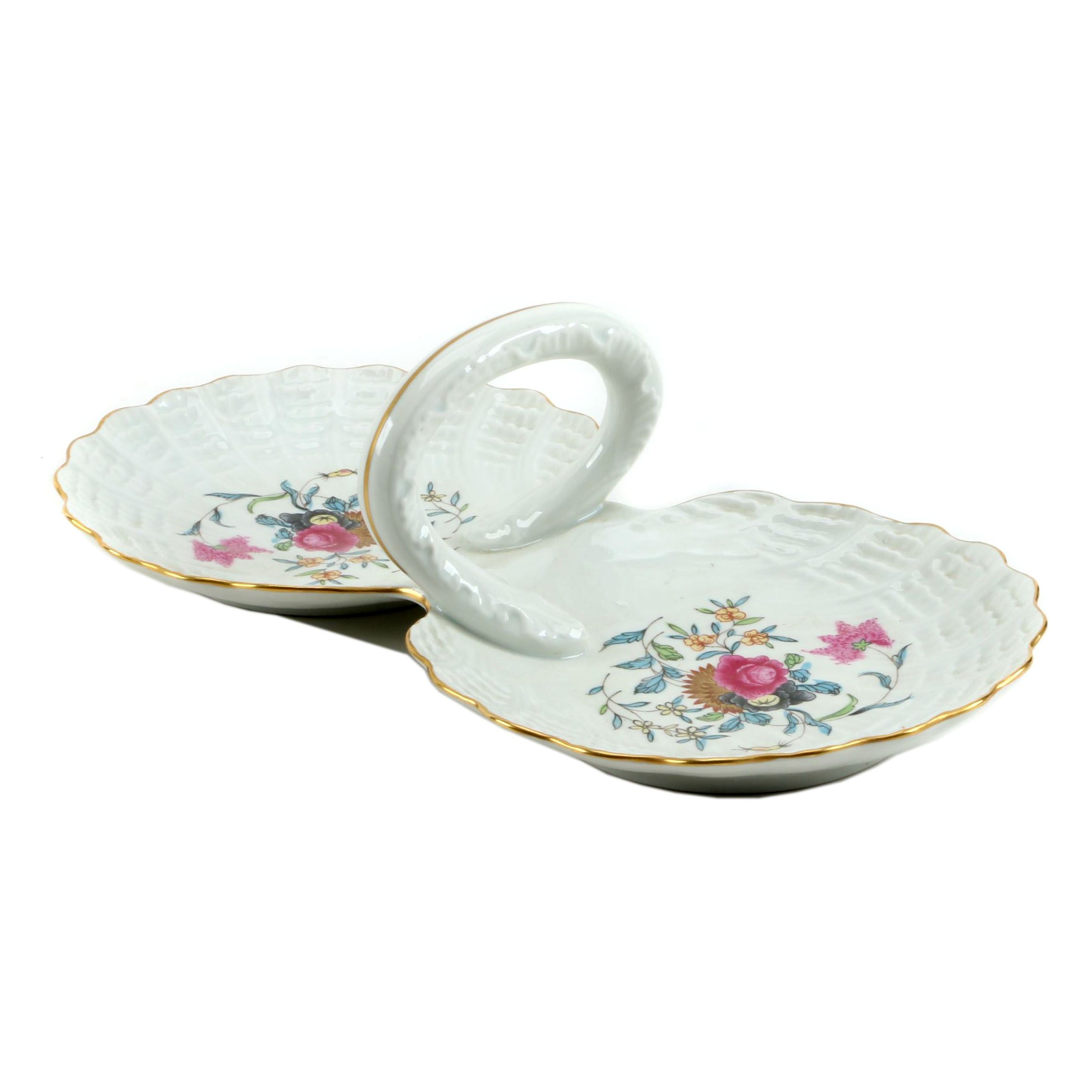 Haviland Limoges Porcelain Double Shell Handled Serving Dish